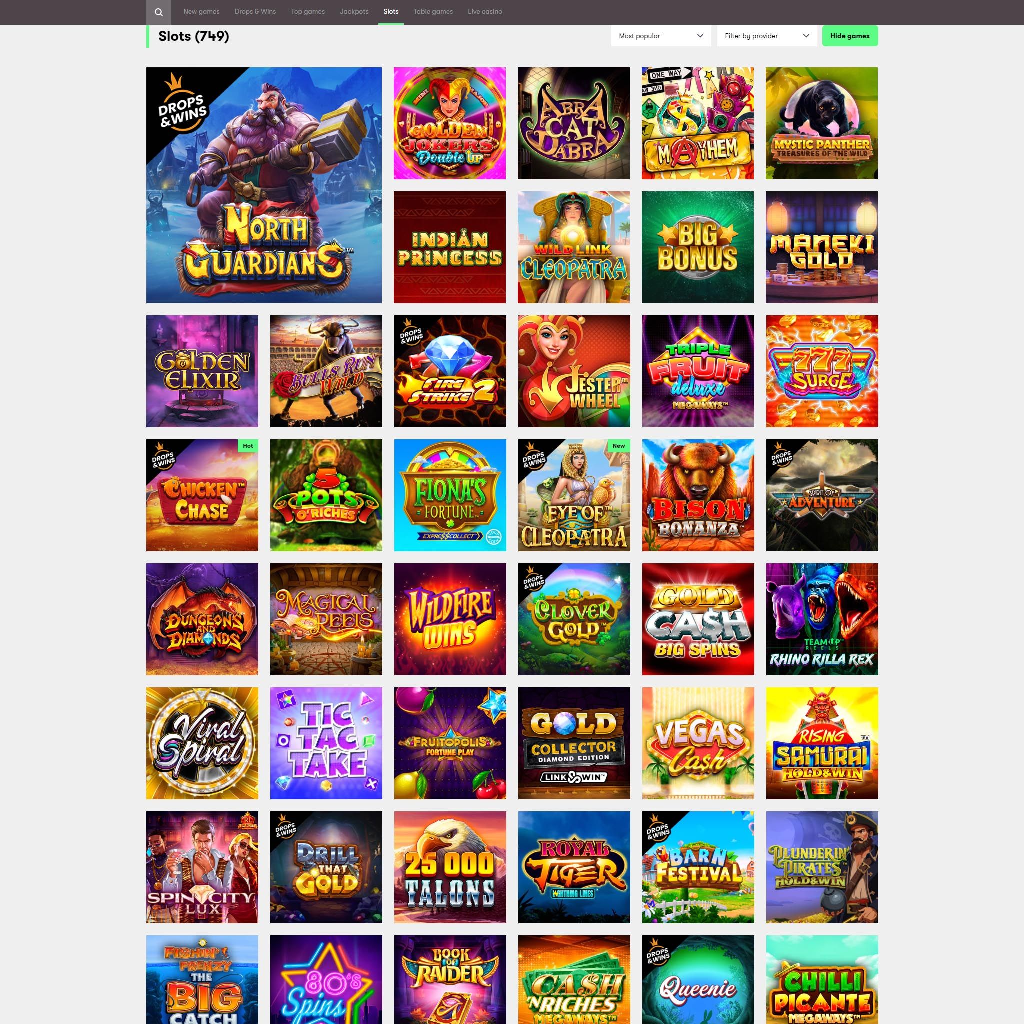 10bet Casino full games catalogue