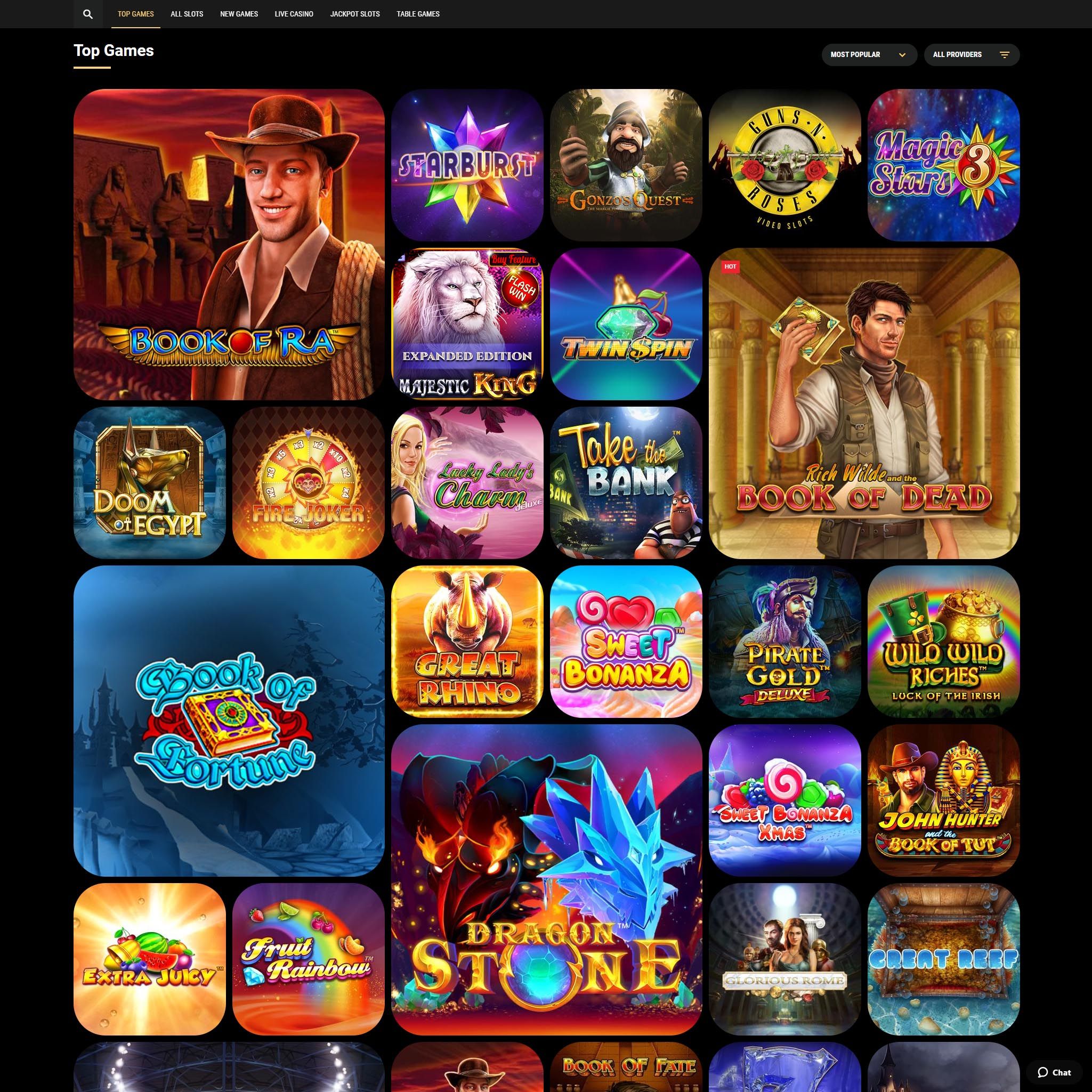 Billion Vegas Casino full games catalogue