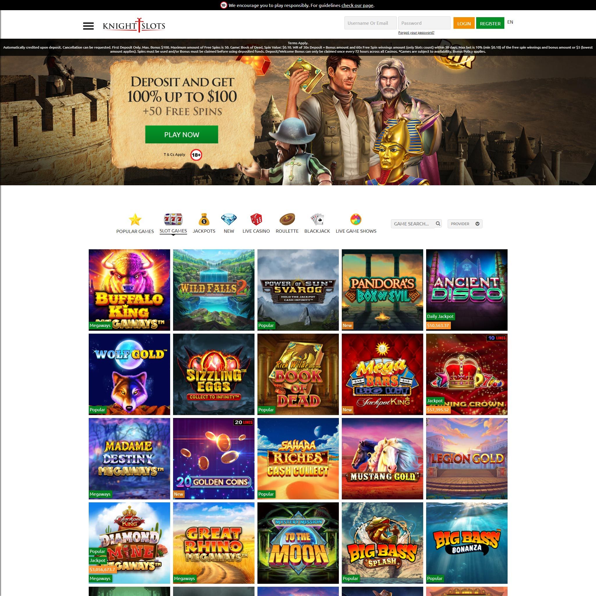 Knight Slots Casino CA review by Mr. Gamble
