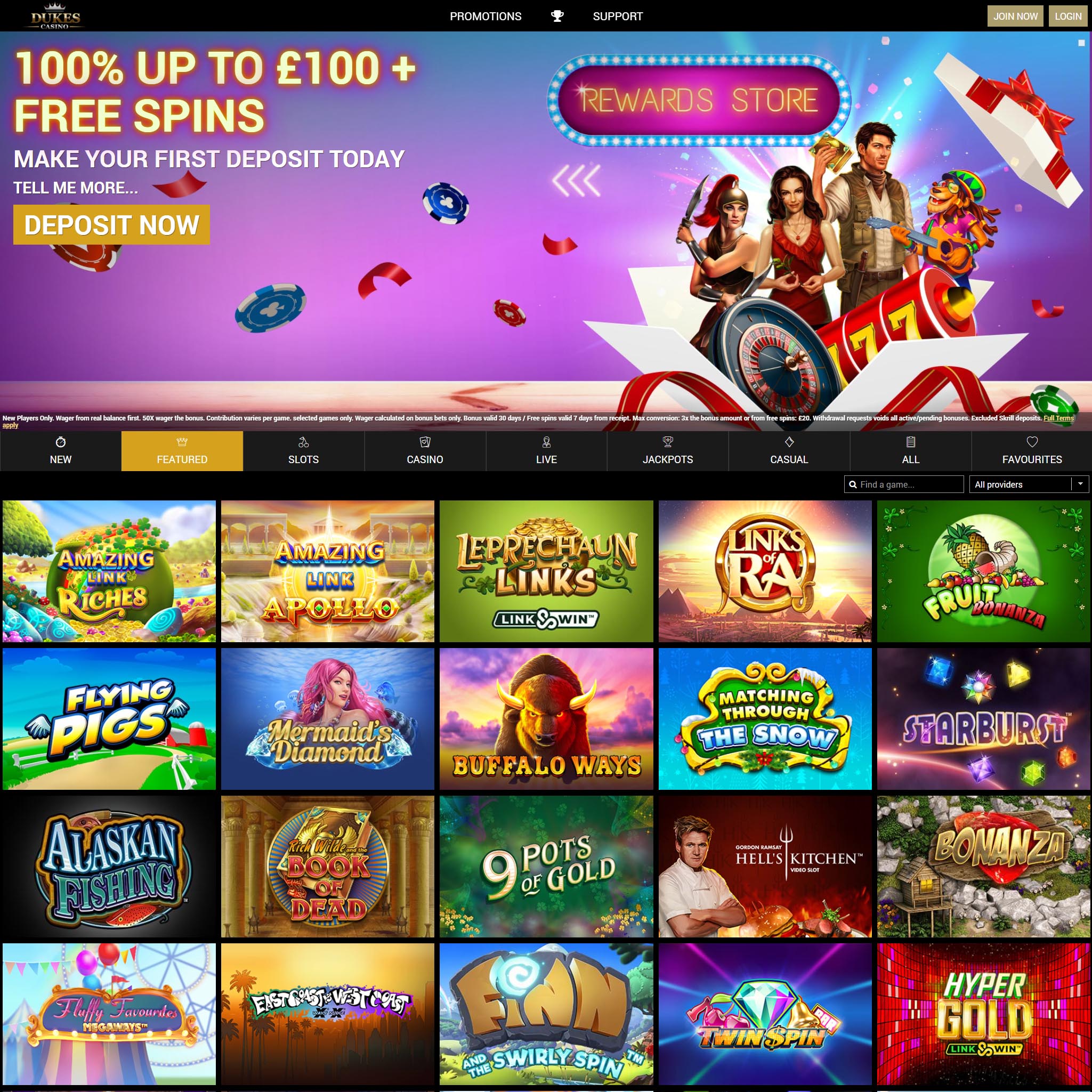 Dukes Casino review, bonus, free spins, and real player reviews