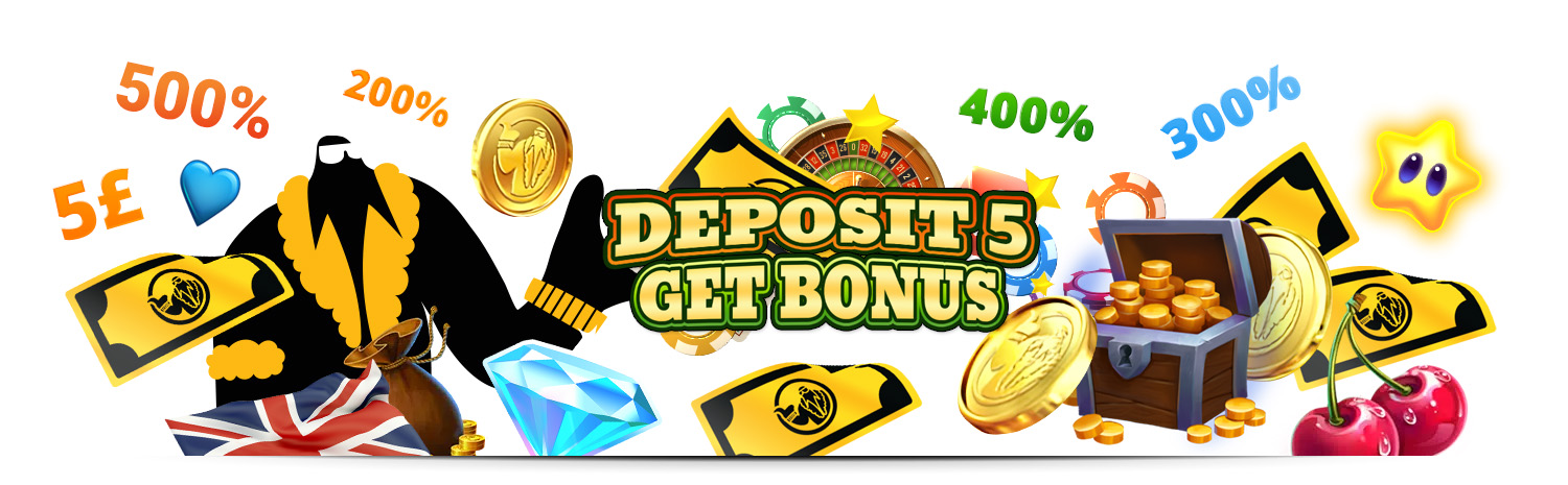 Deposit 5 Get Bonus at British Online Casinos