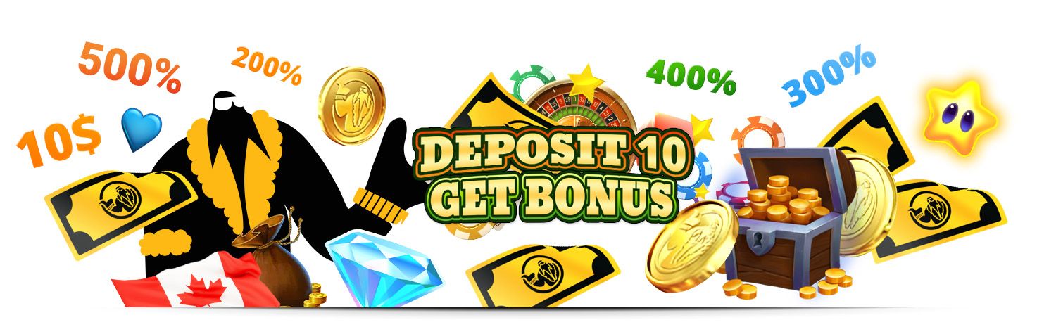 Deposit $10 and claim a casino bonus to get more action on your favourite casino games. Make a low deposit of 10 to get a bonus of 40, 50, 60, or even 80.