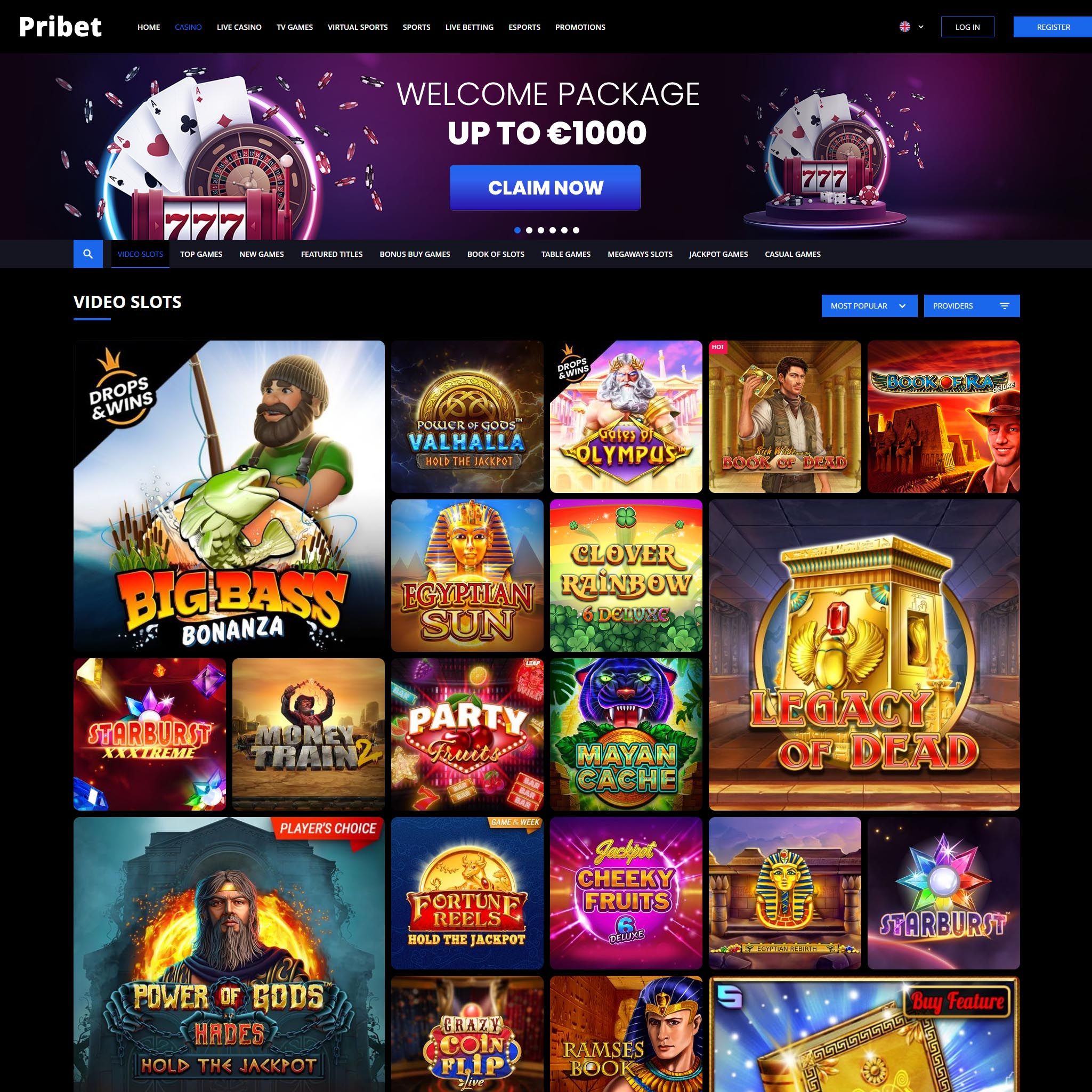 Pribet Casino full games catalogue
