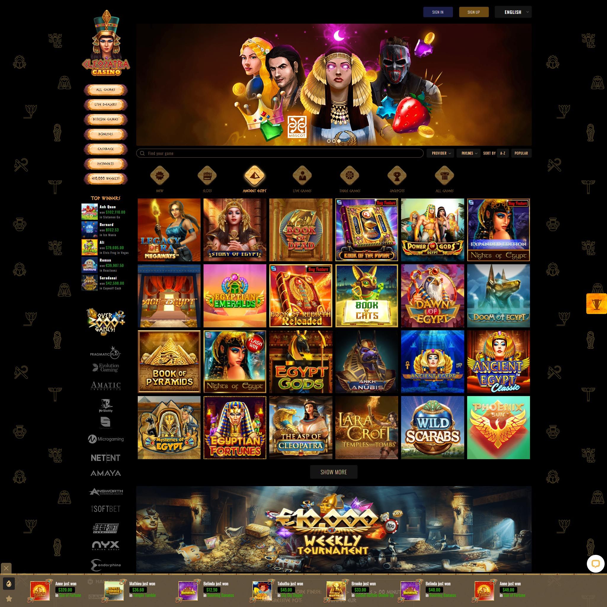 Cleopatra Casino CA review by Mr. Gamble