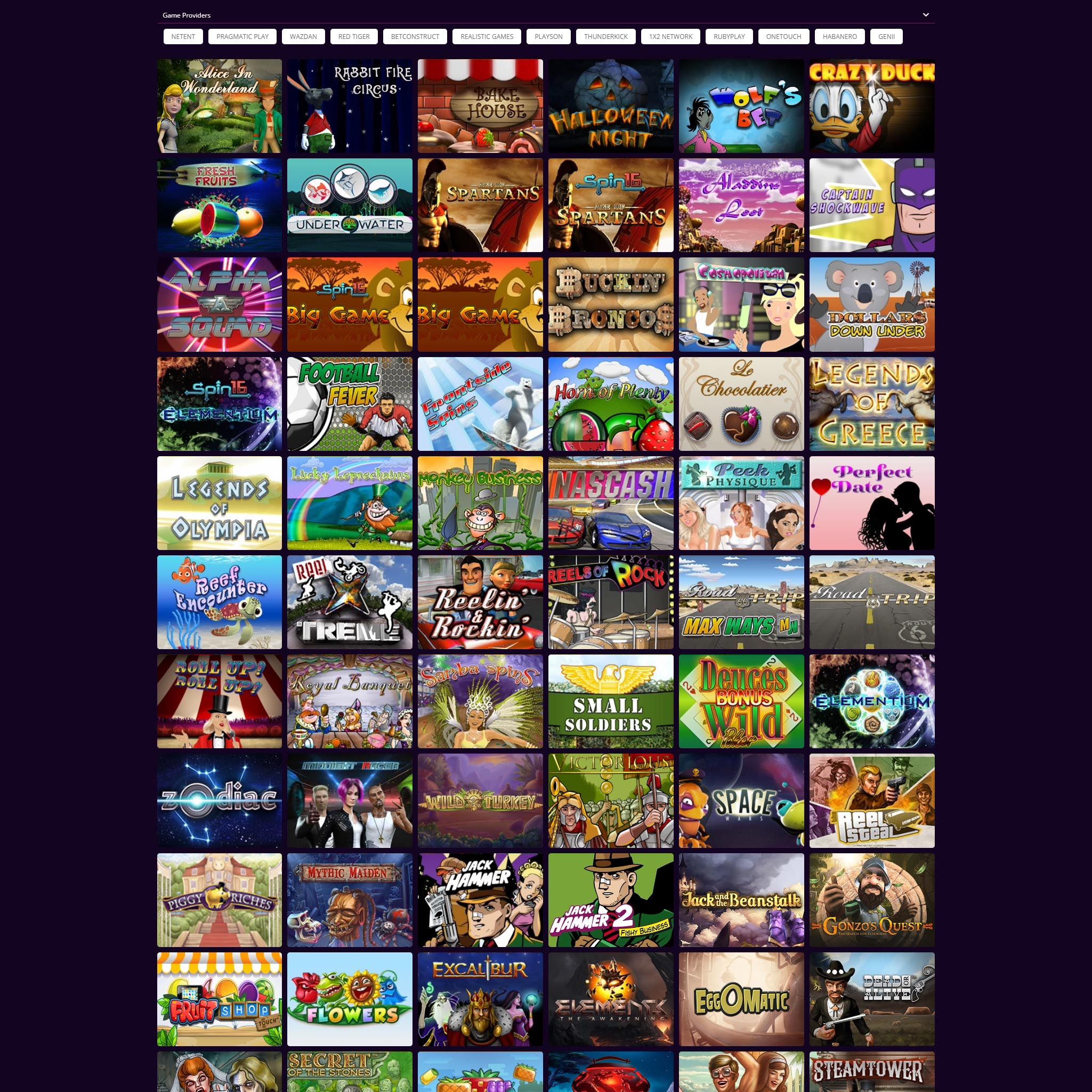 TwiceDice Casino full games catalogue
