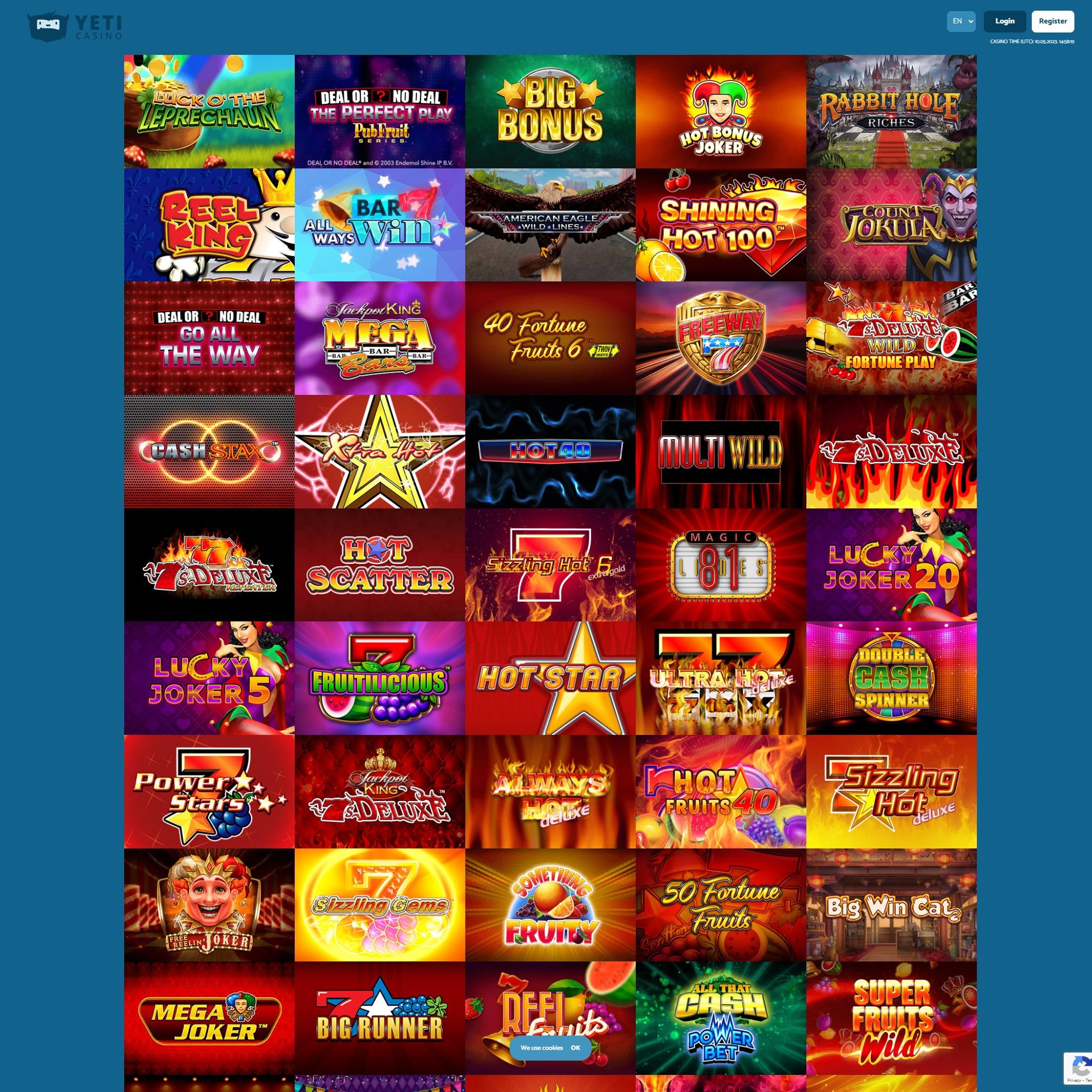 Yeti Casino full games catalogue
