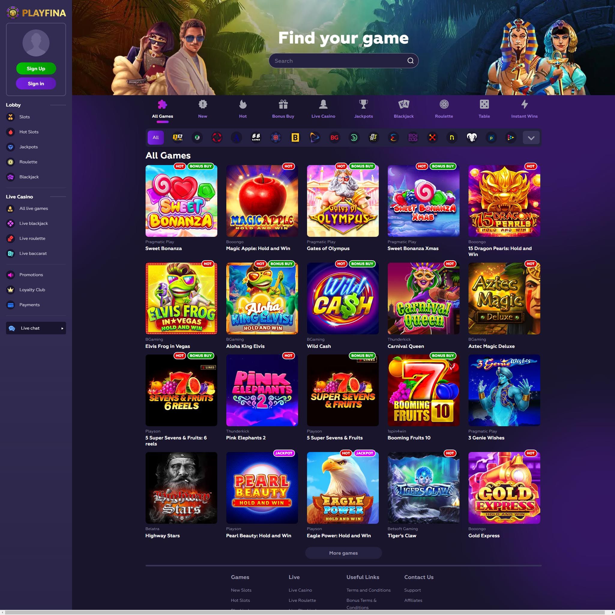 Löydä Playfina Casino pelit ja pelivalmistajat perusteellisesta arvostelustamme
