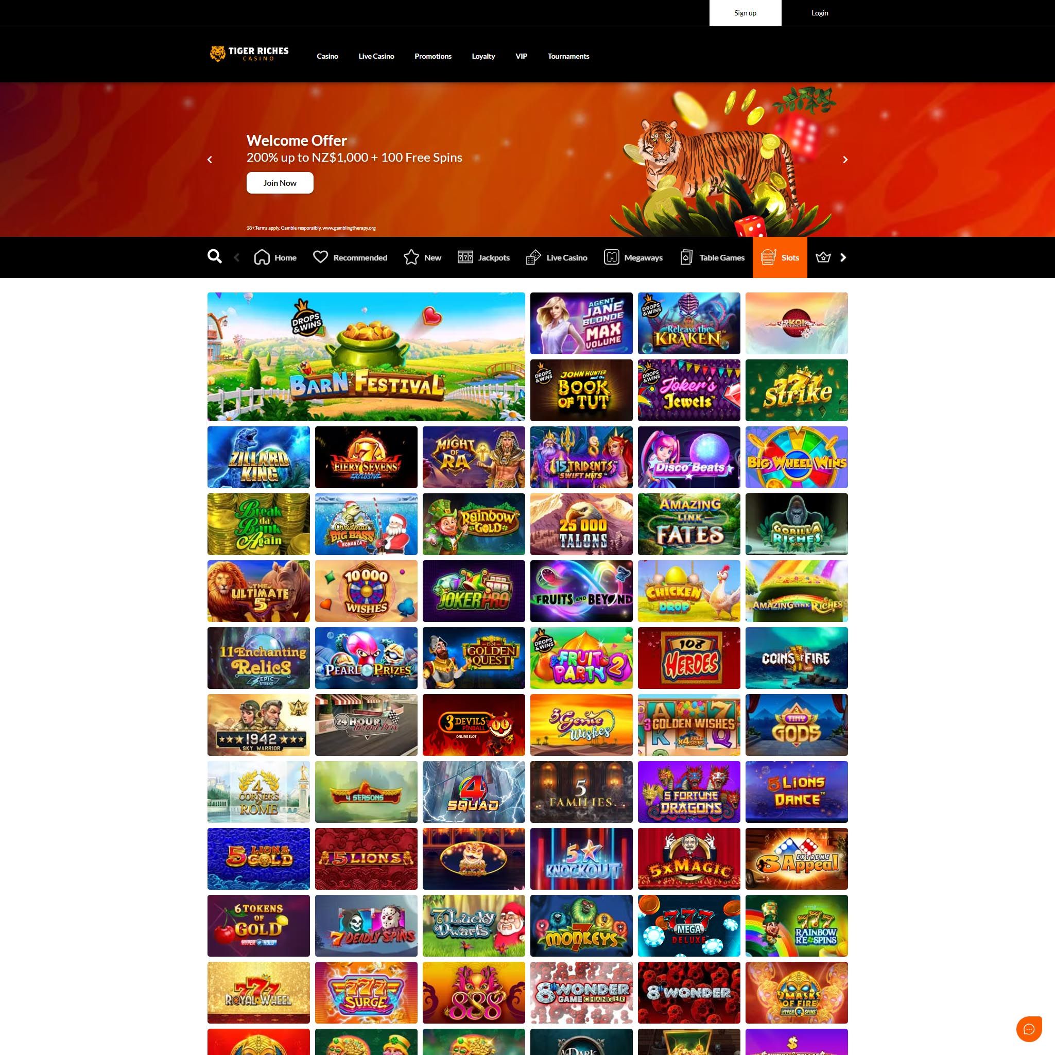 Tiger Riches casino full games catalogue