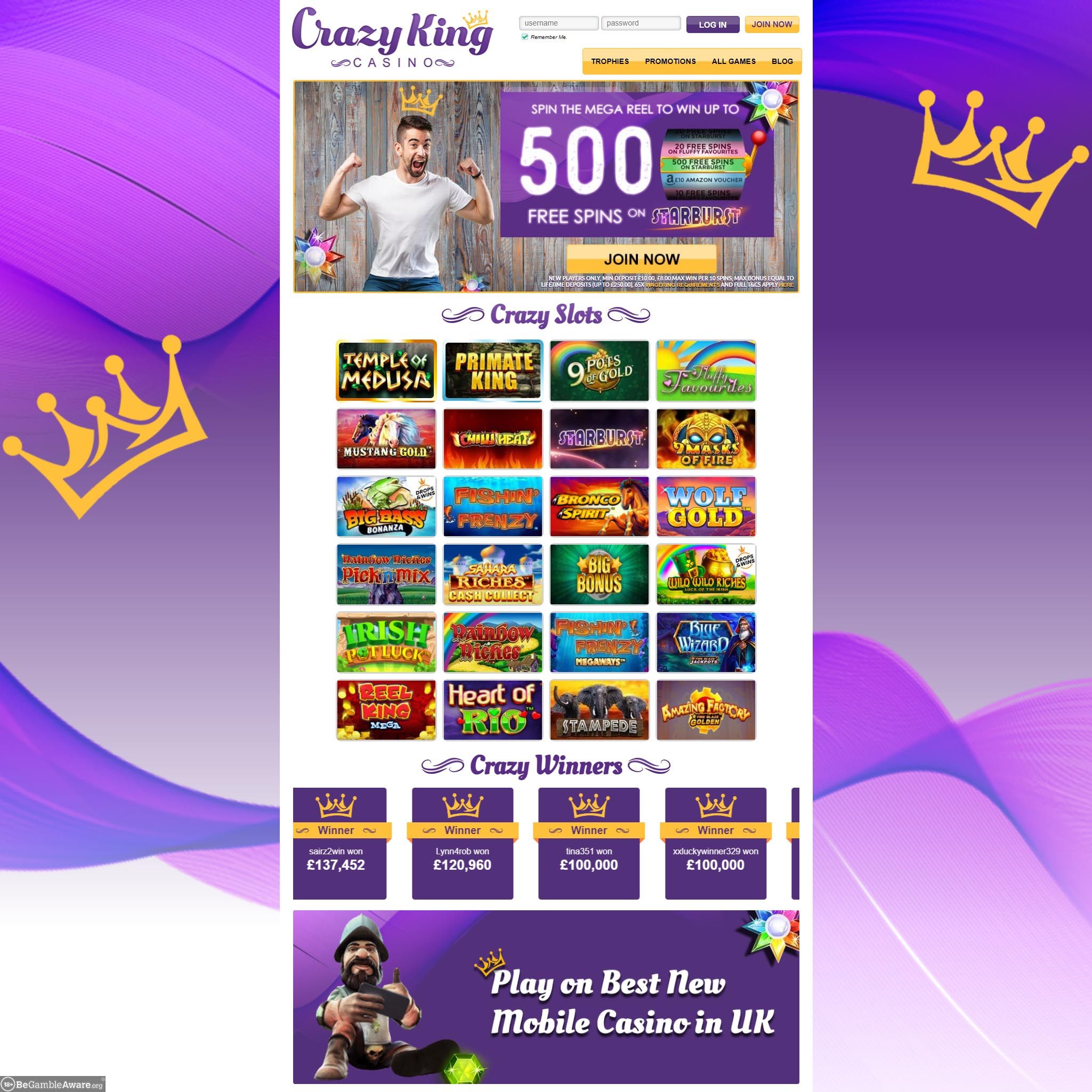 Crazy King Casino UK review by Mr. Gamble