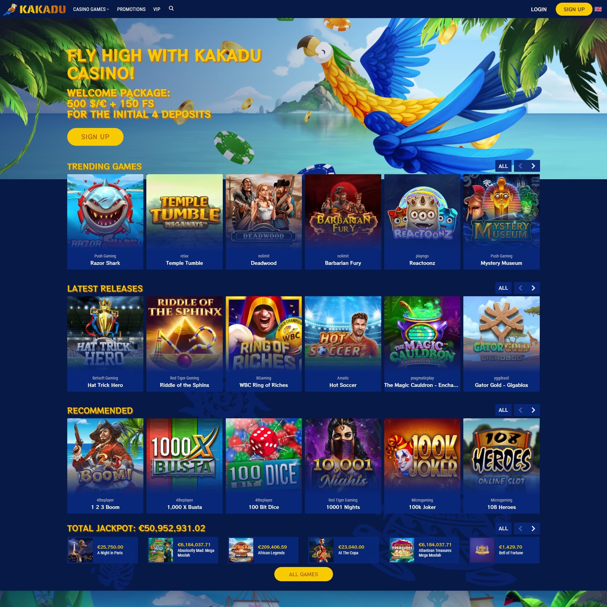 Kakadu Casino full games catalogue