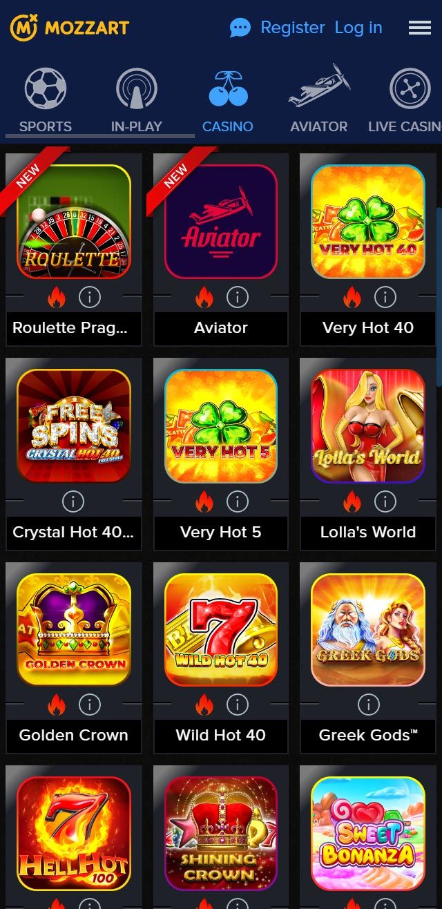 Mozzart Casino review lists all the bonuses available for you today