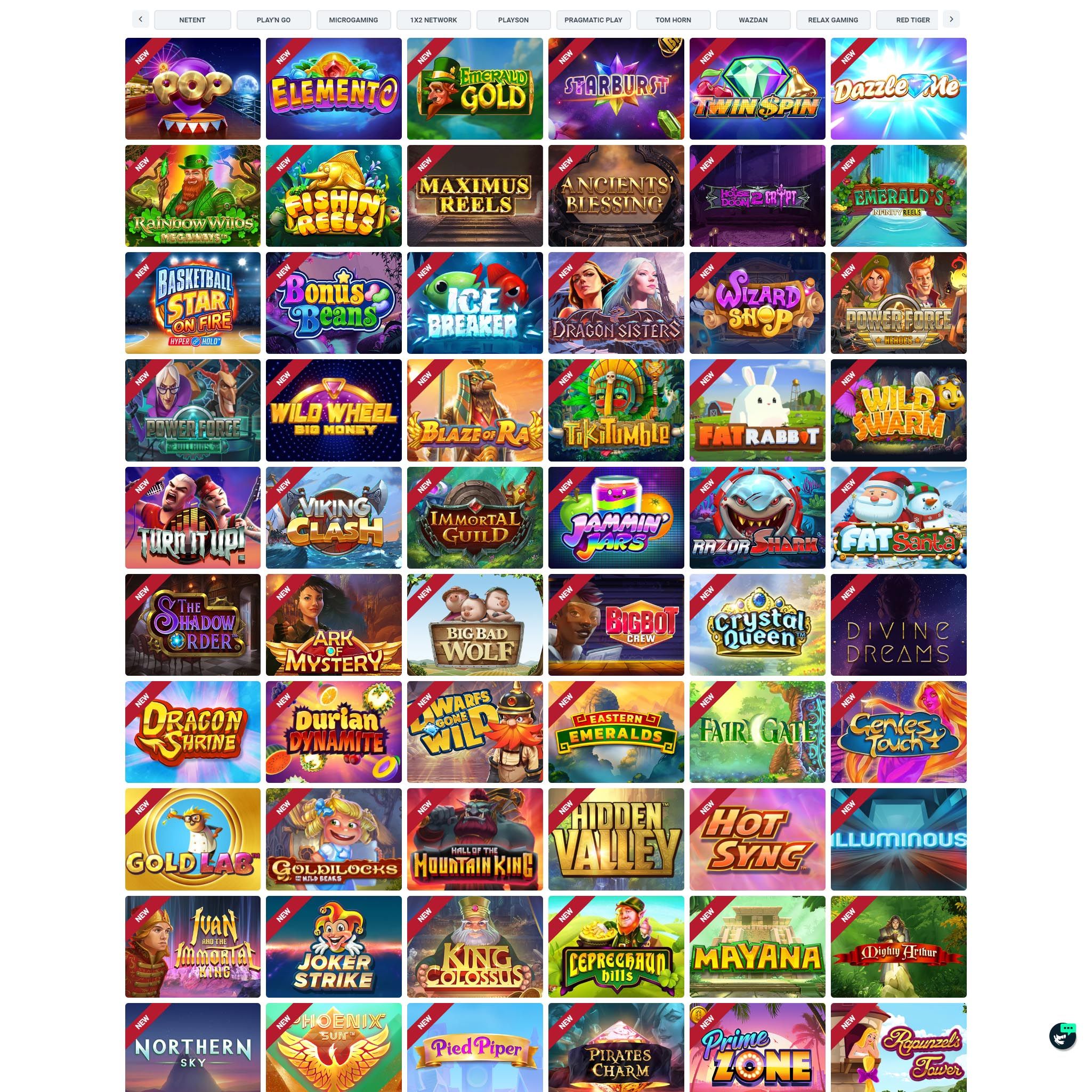 Wallacebet Casino full games catalogue