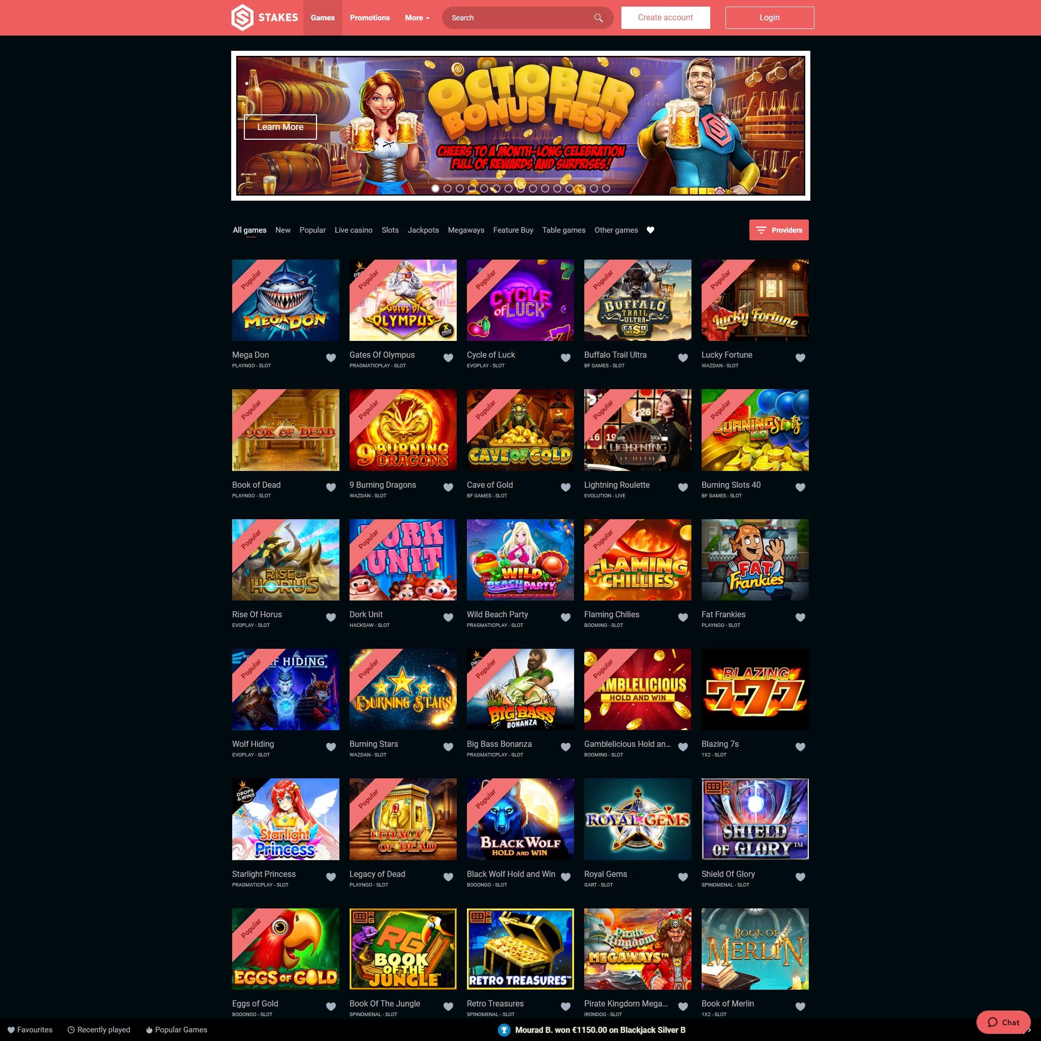 Stakes Casino full games catalogue