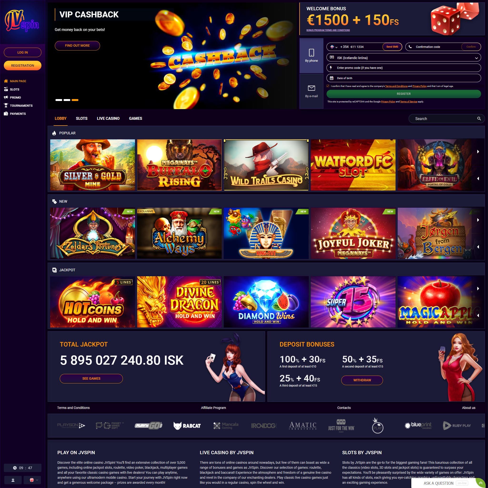 JVSpin Casino CA review by Mr. Gamble