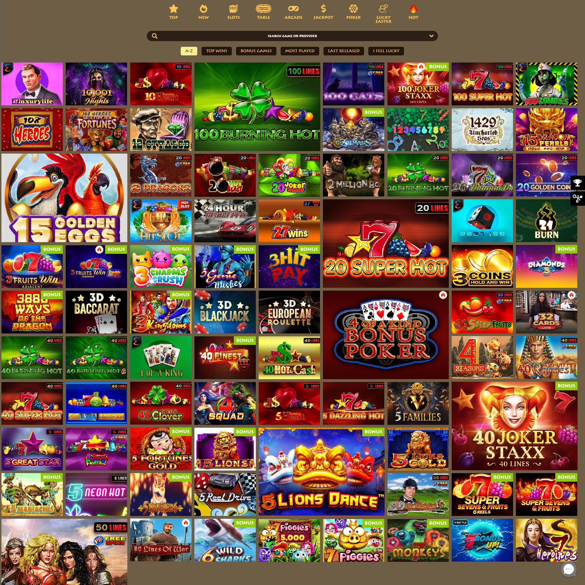 Wilderino Casino full games catalogue