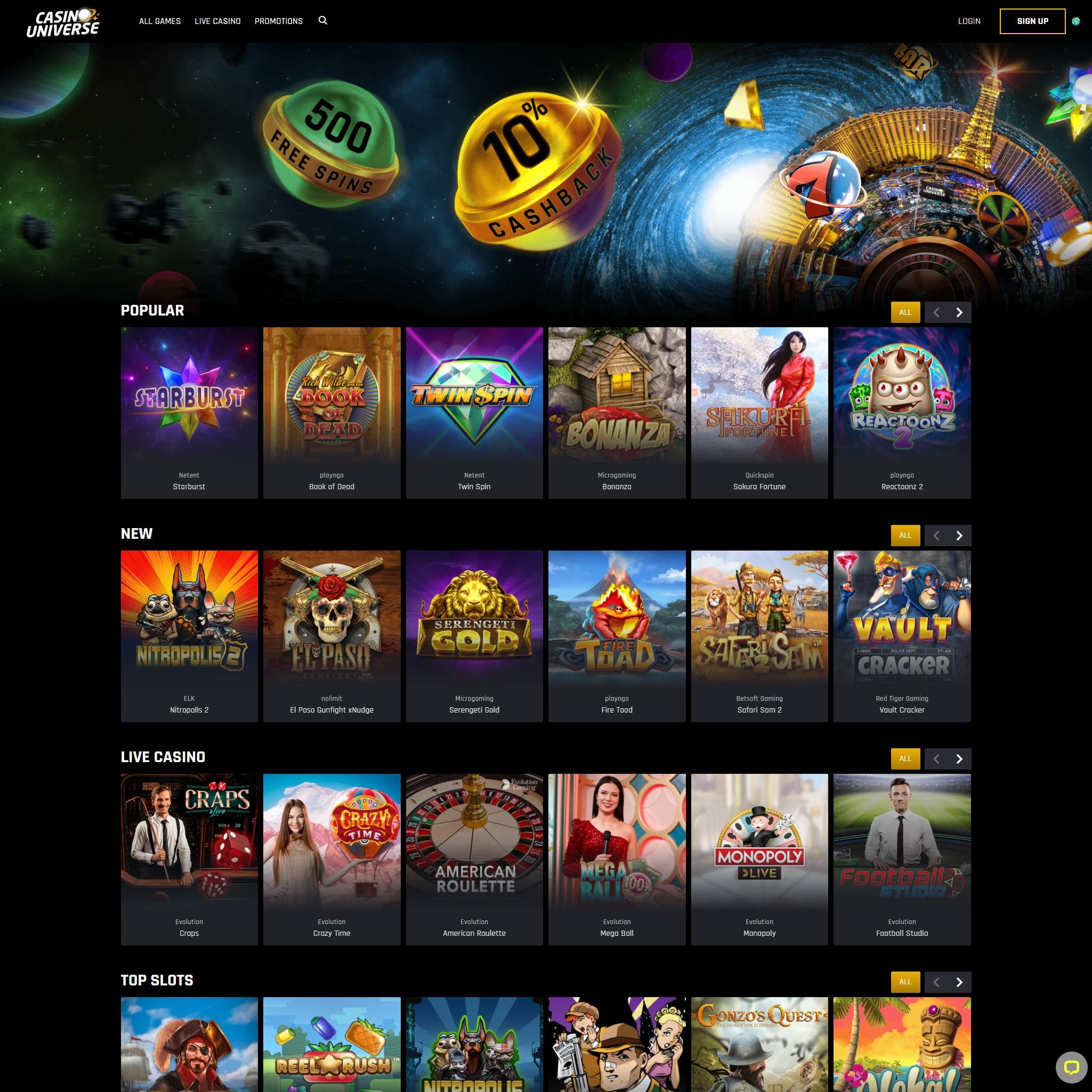 Casino Universe review by Mr. Gamble