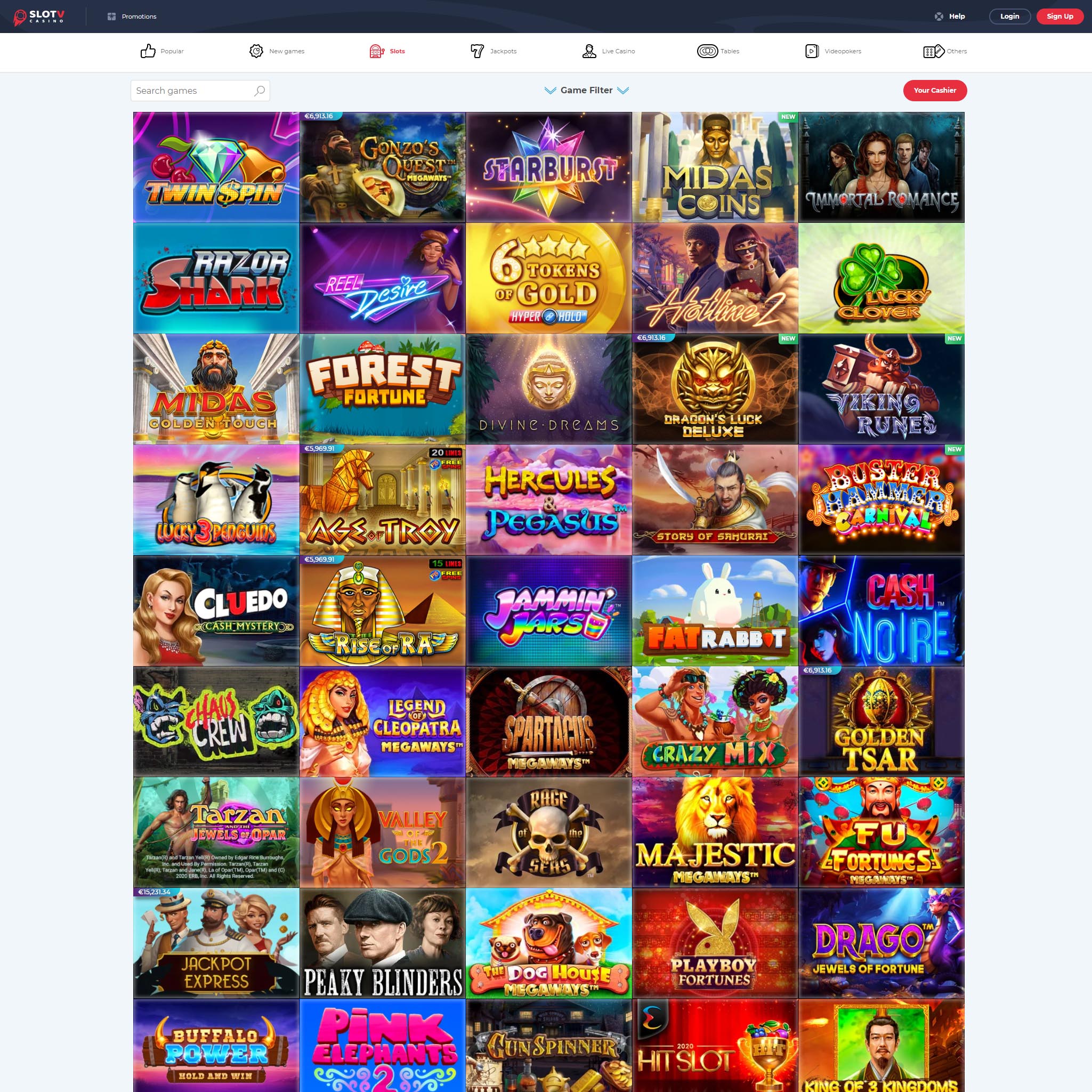 Slotv Casino full games catalogue
