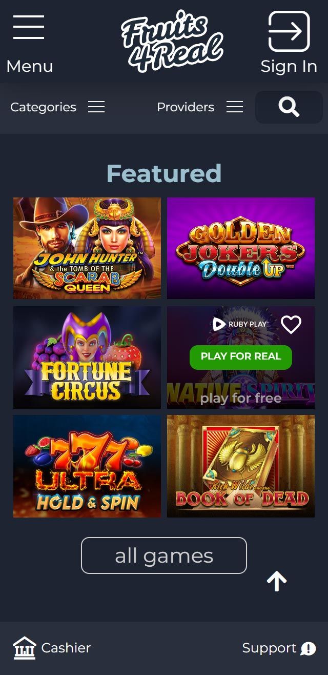 Fruits4Real Casino review lists all the bonuses available for you today