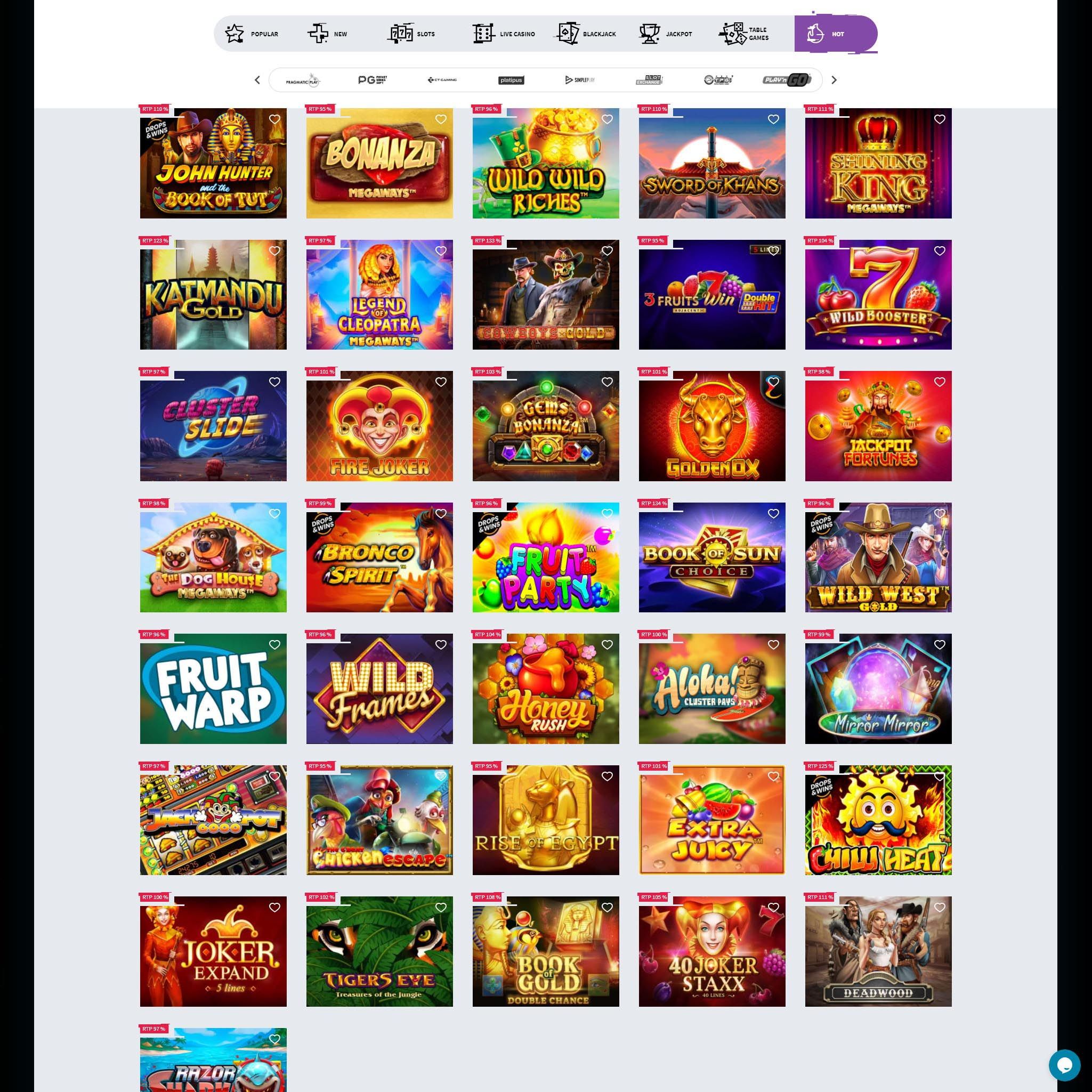 All Reels Casino full games catalogue
