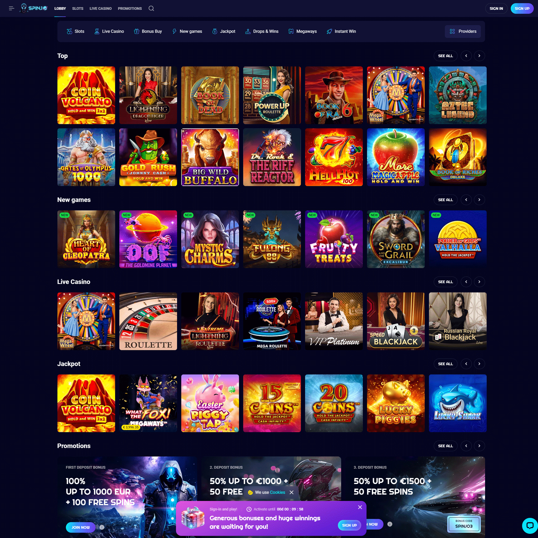 Suomalaiset nettikasinot tarjoavat monia hyötyjä pelaajille. Spinjo Casino on suosittelemamme nettikasino, jolle voit lunastaa bonuksia ja muita etuja.