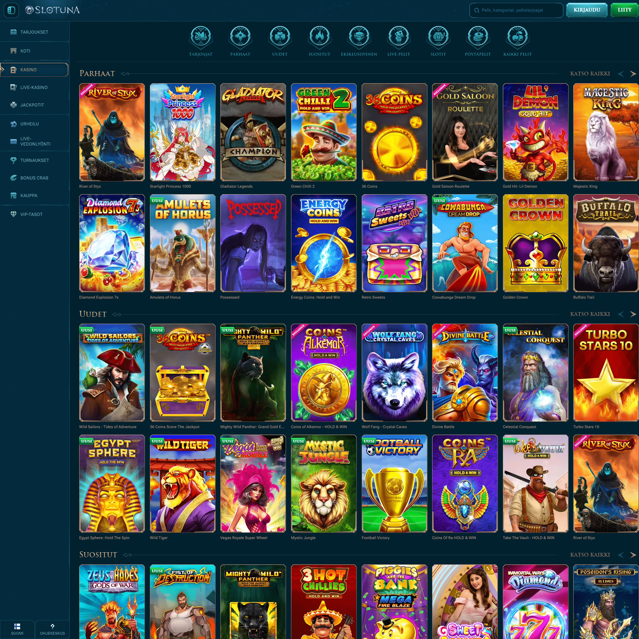 Suomalaiset nettikasinot tarjoavat monia hyötyjä pelaajille. Slotuna Casino on suosittelemamme nettikasino, jolle voit lunastaa bonuksia ja muita etuja.