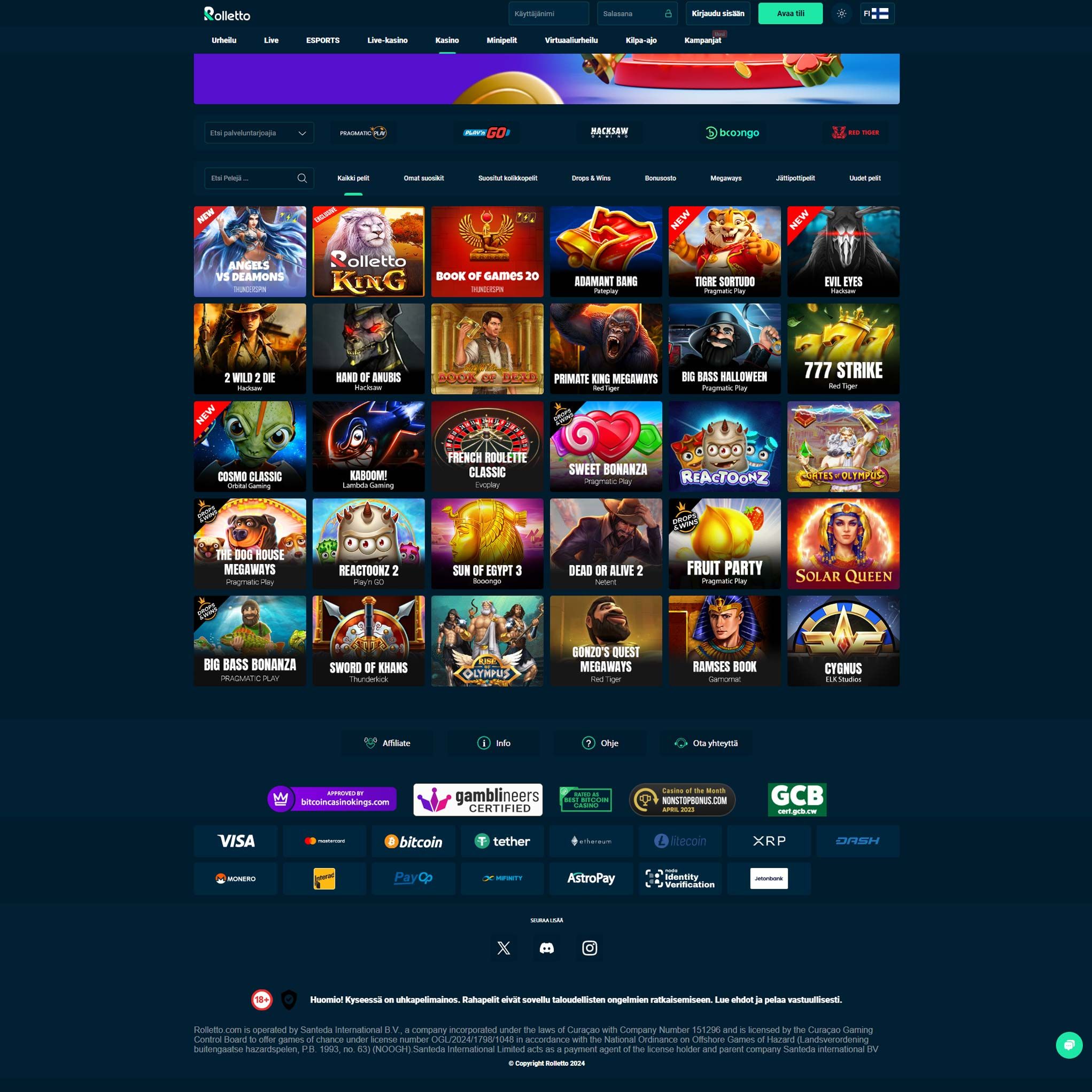 Pelaa netticasino Rolletto Casino voittaaksesi oikeaa rahaa – oikean rahan online casino! Vertaa kaikki nettikasinot ja löydä parhaat casinot Suomessa.