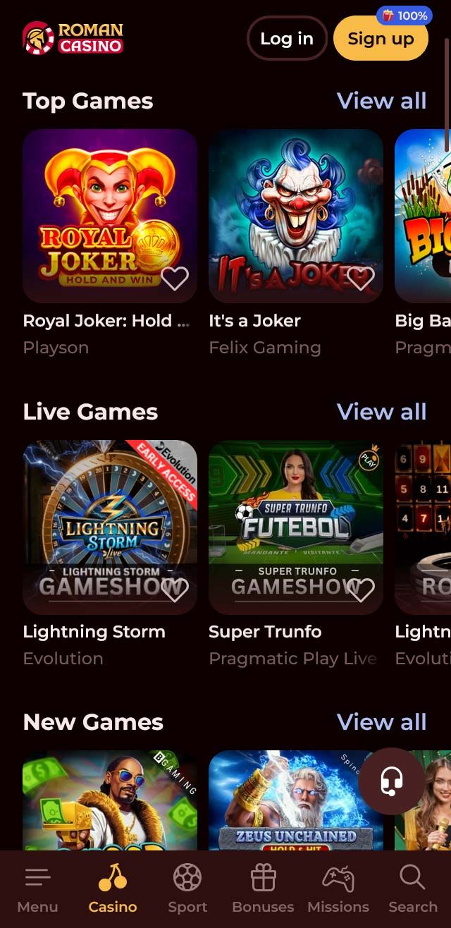 Roman Casino review lists all the bonuses available for you today