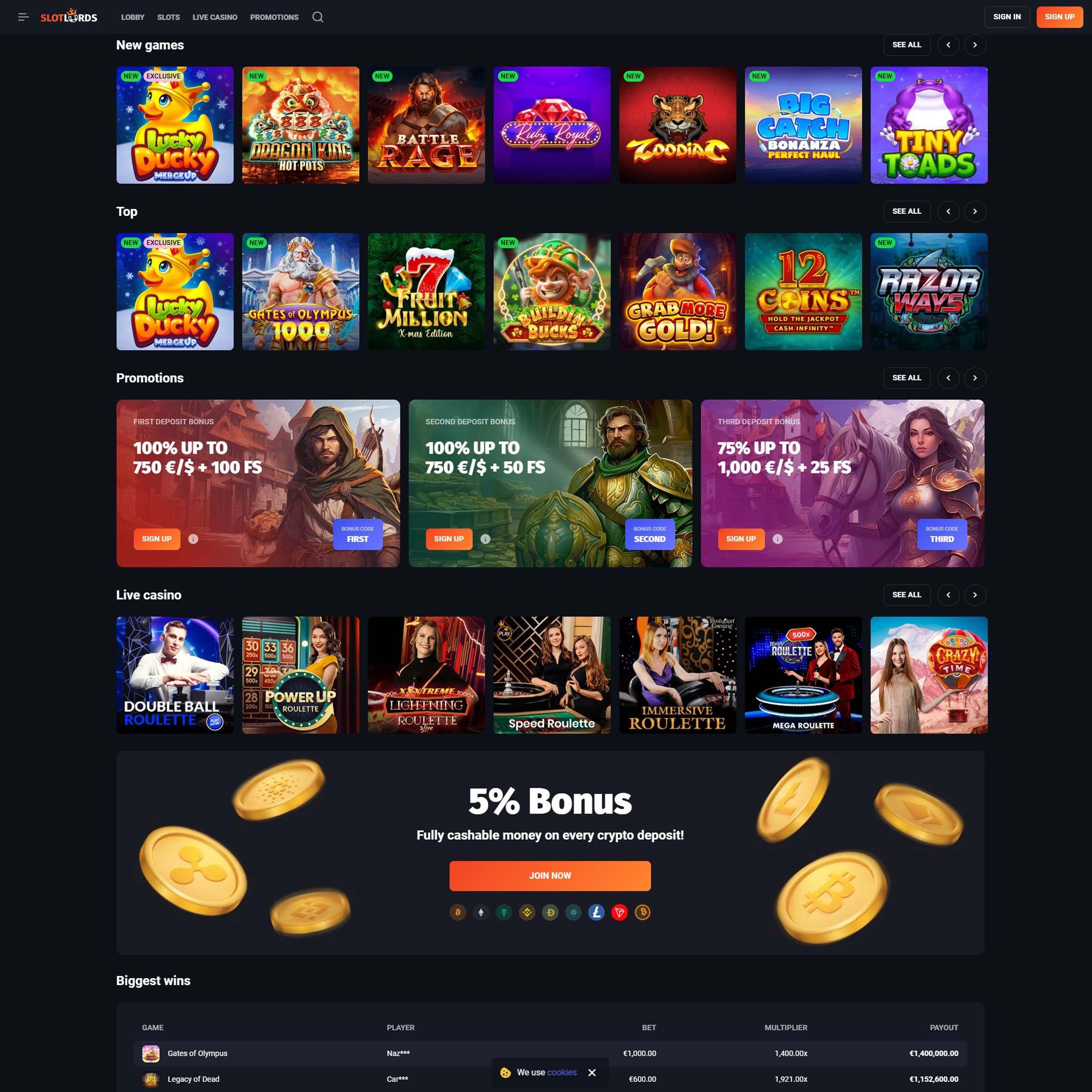 Slotlords Casino review by Mr. Gamble