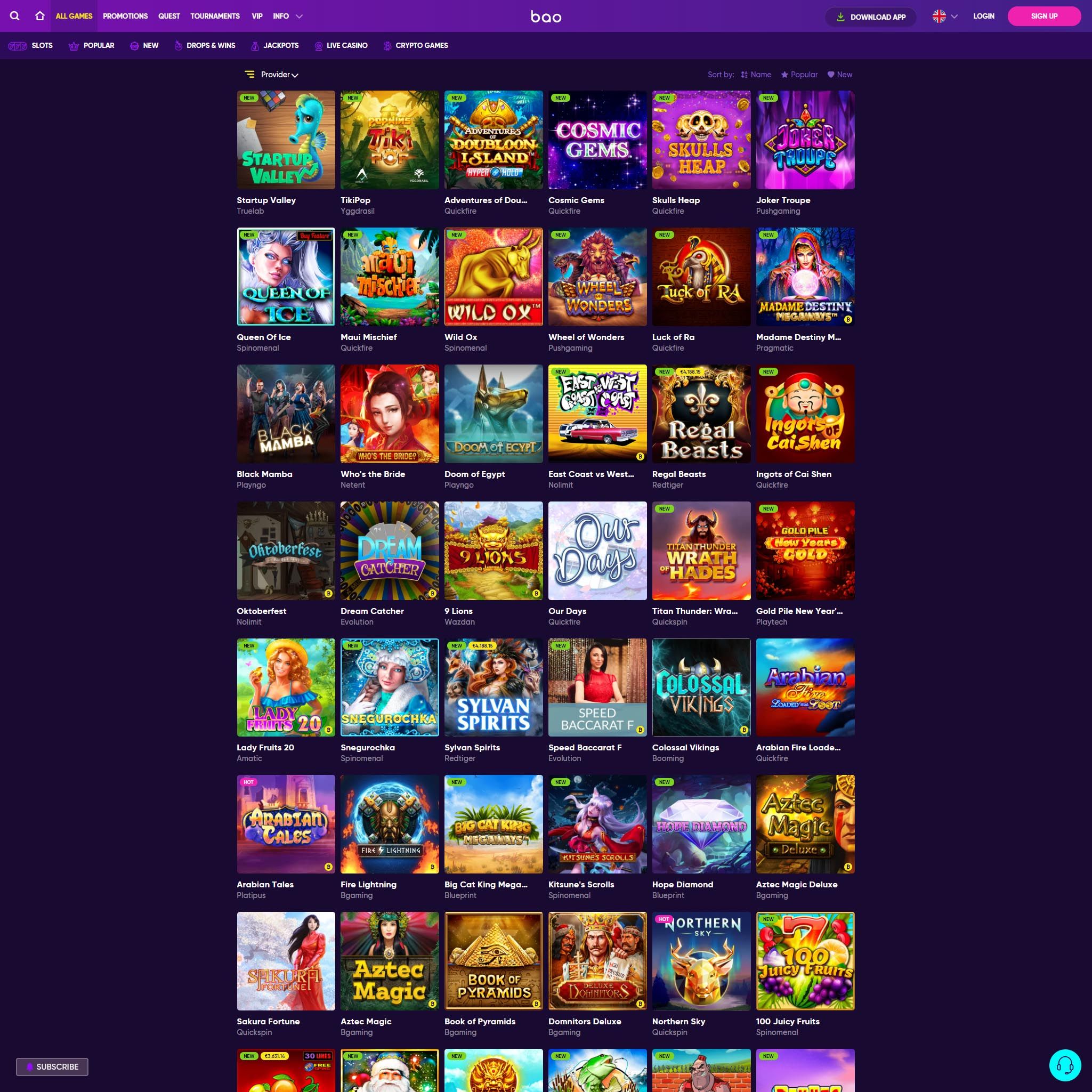 Bao Casino full games catalogue
