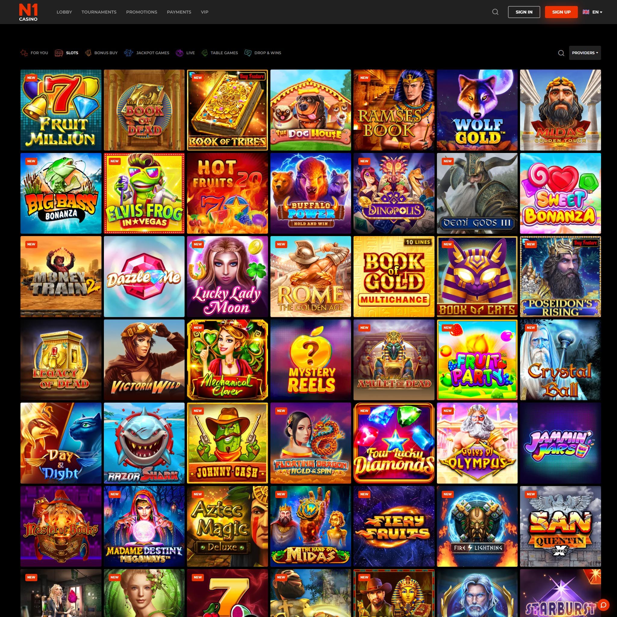 N1 Casino full games catalogue