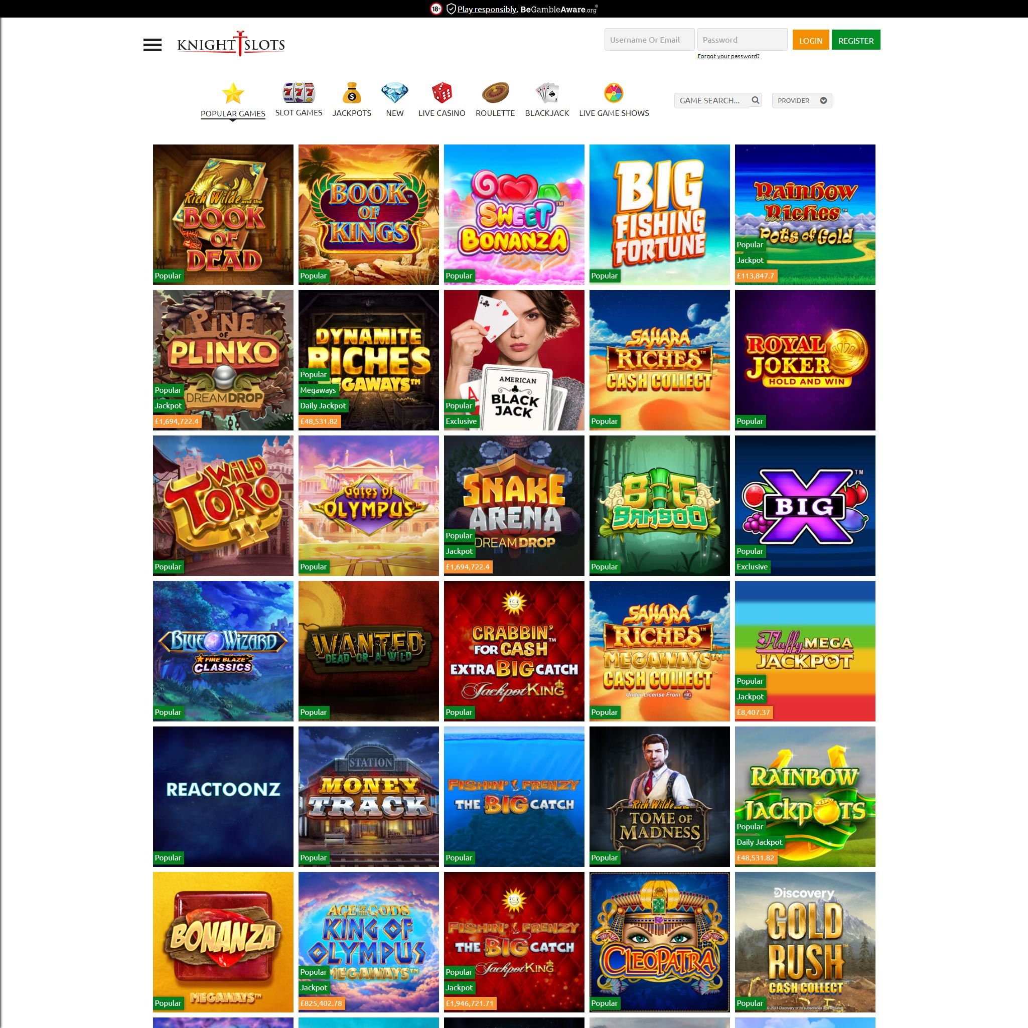 Knight Slots Casino UK review by Mr. Gamble