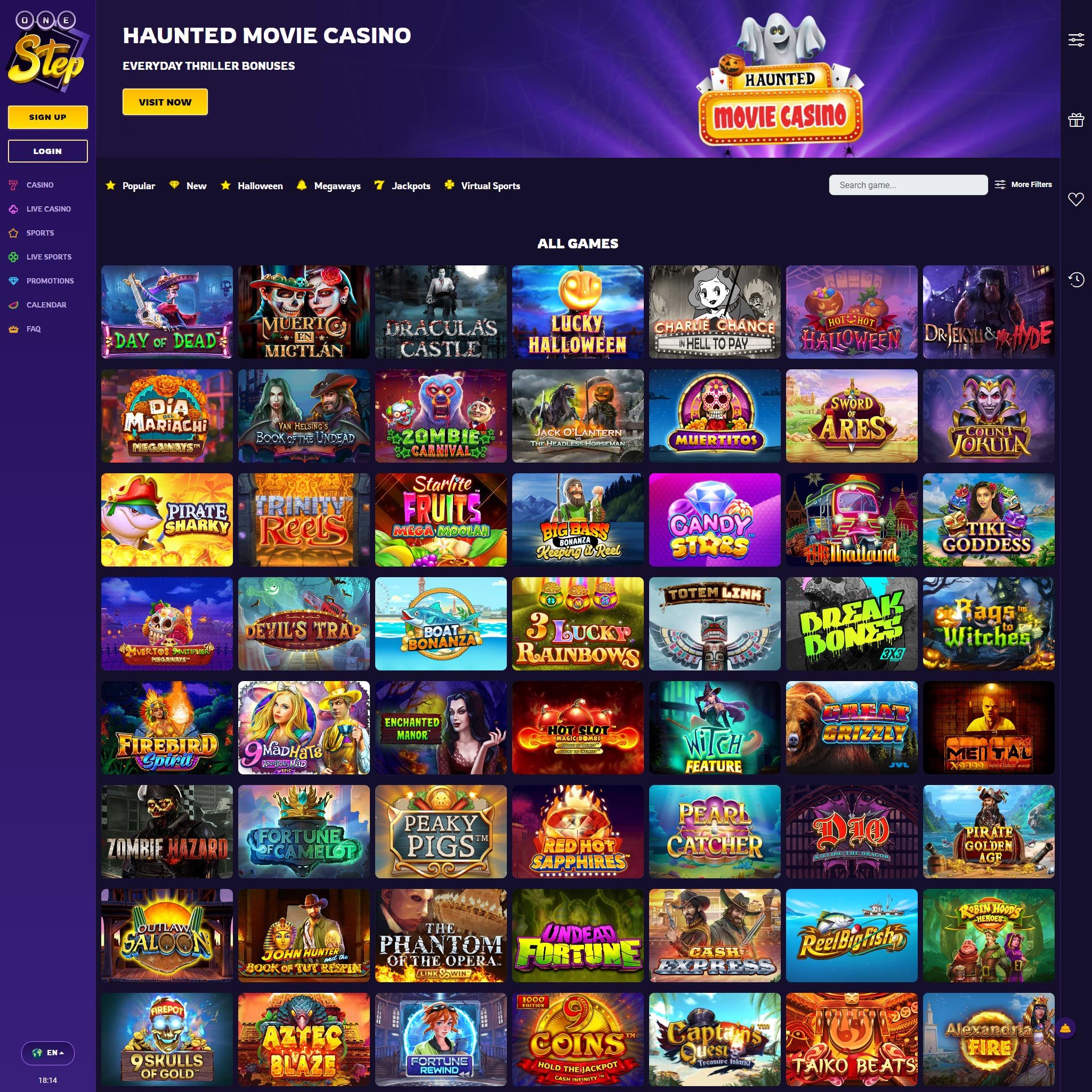 OneStep Casino full games catalogue