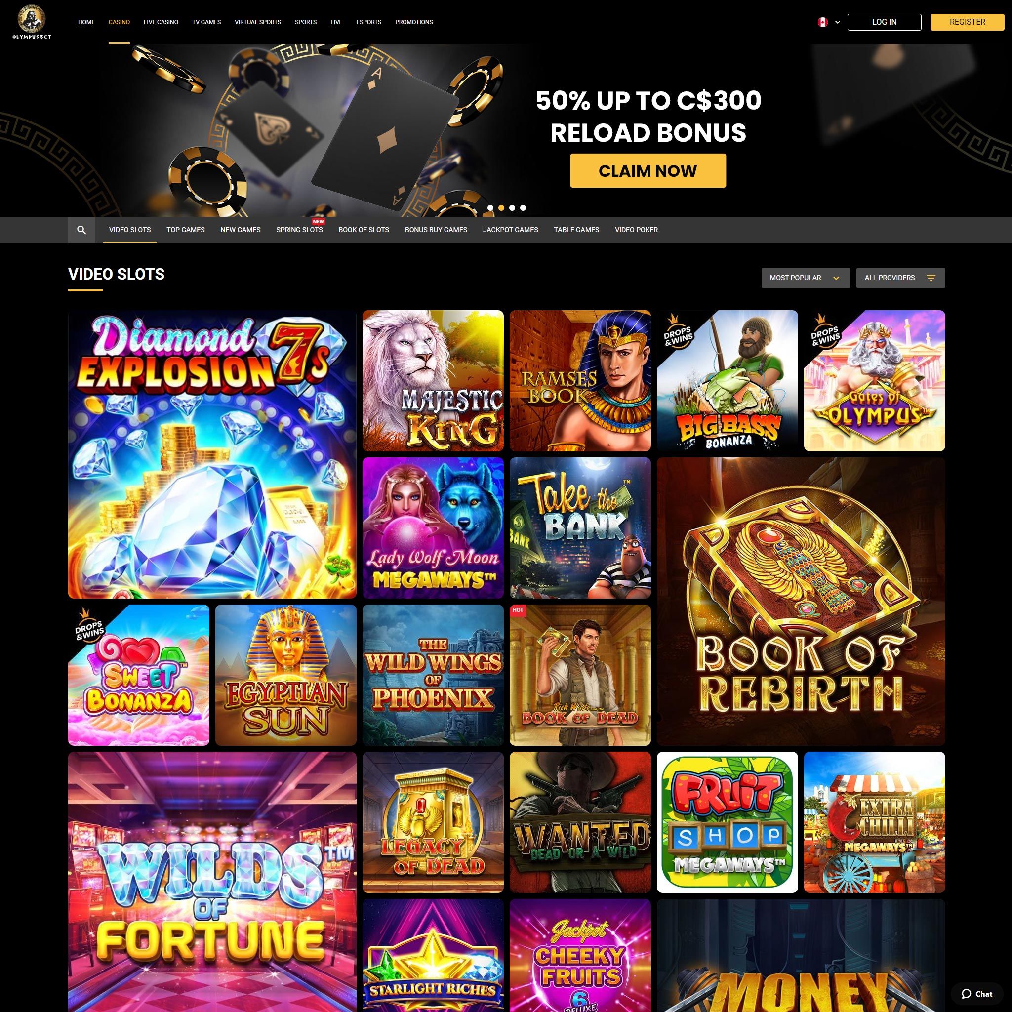 Olympusbet Casino full games catalogue