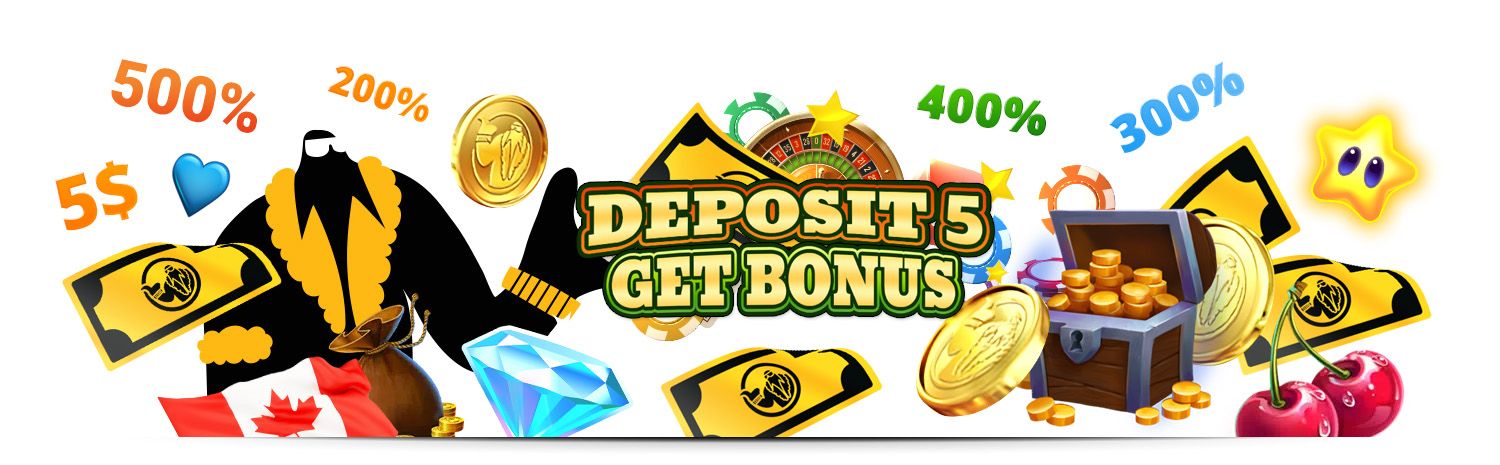 Deposit 5 Get Bonus at Canadian Online Casinos