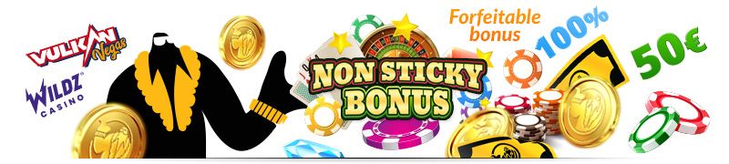 Non sticky bonukset - forfeitable bonuksia tarjoavat kasinot listaus