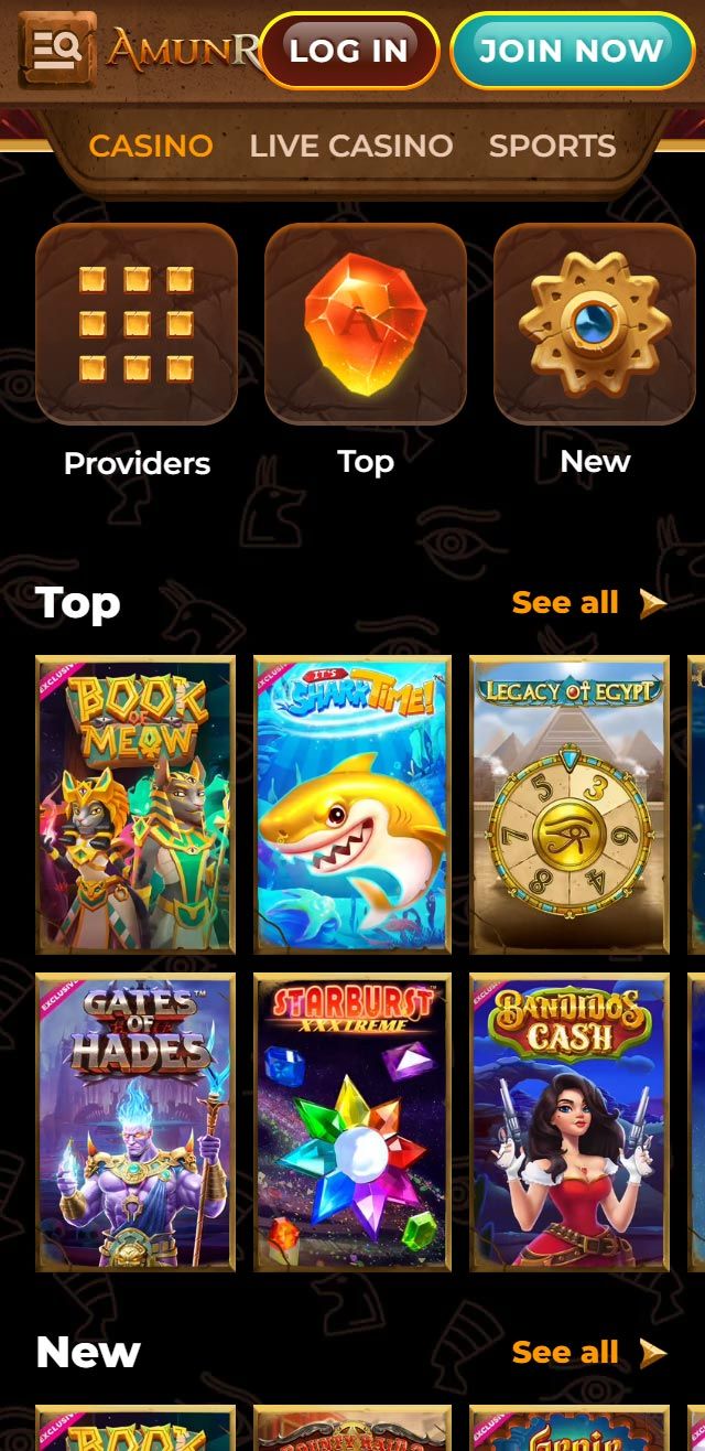 AmunRa Casino review lists all the bonuses available for you today