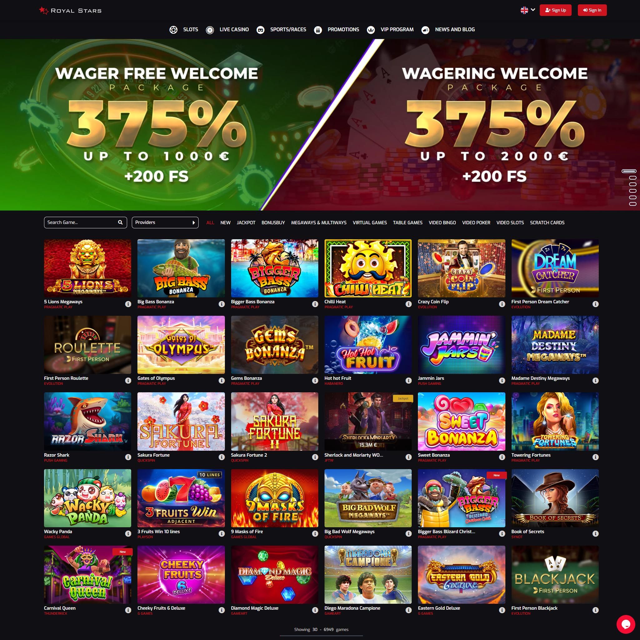 Royal Stars Casino review by Mr. Gamble