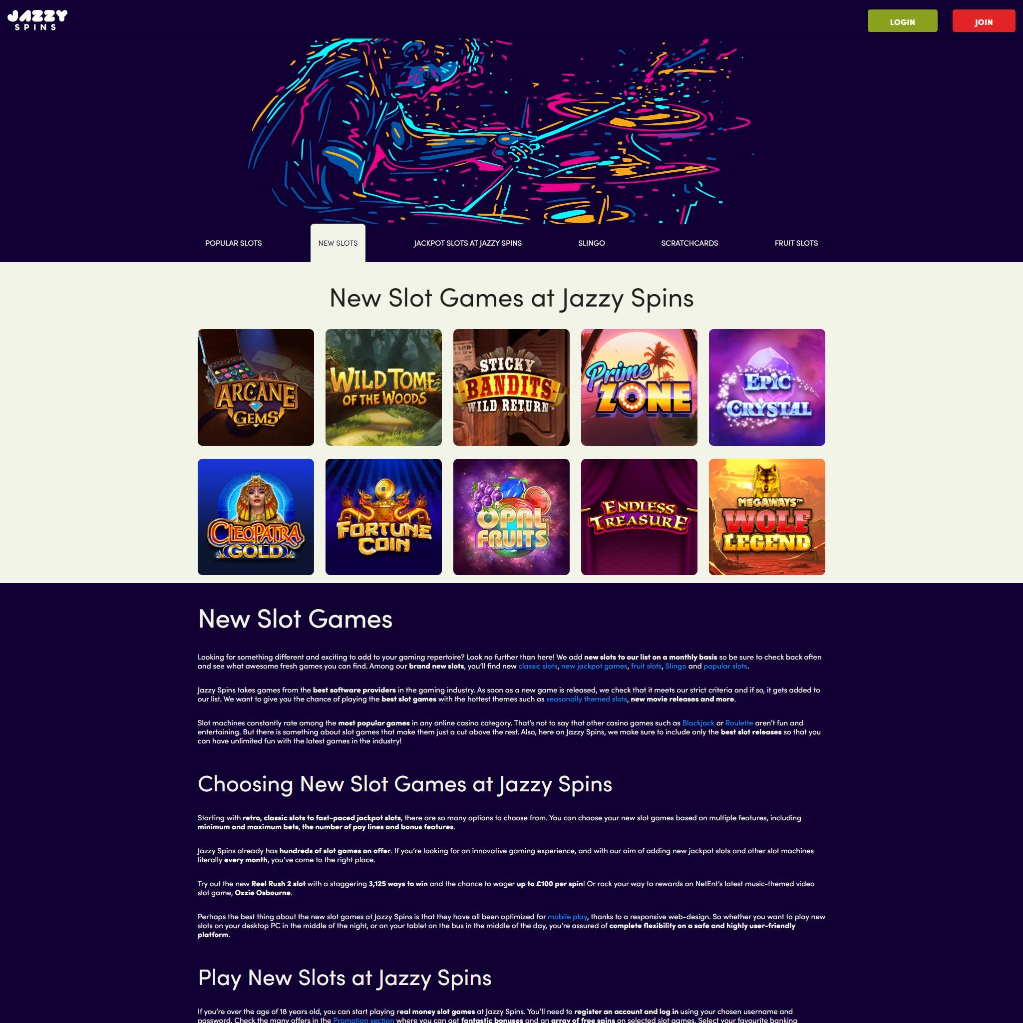 Jazzy Spins full games catalogue