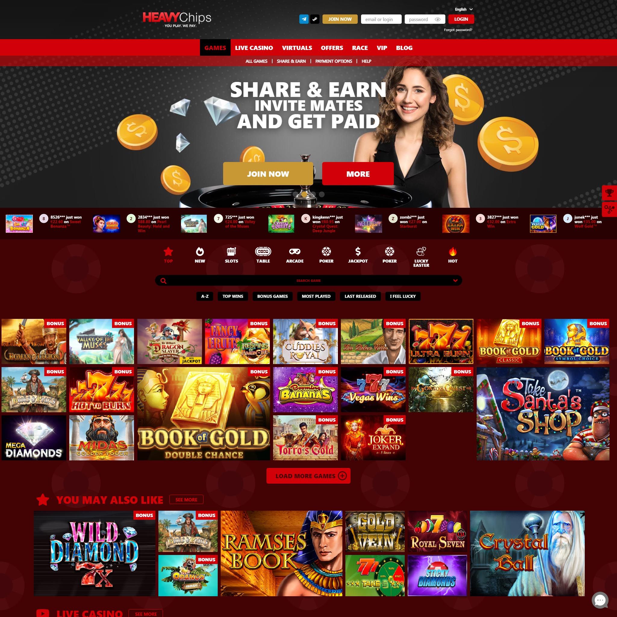 Find Heavy Chips Casino game catalog