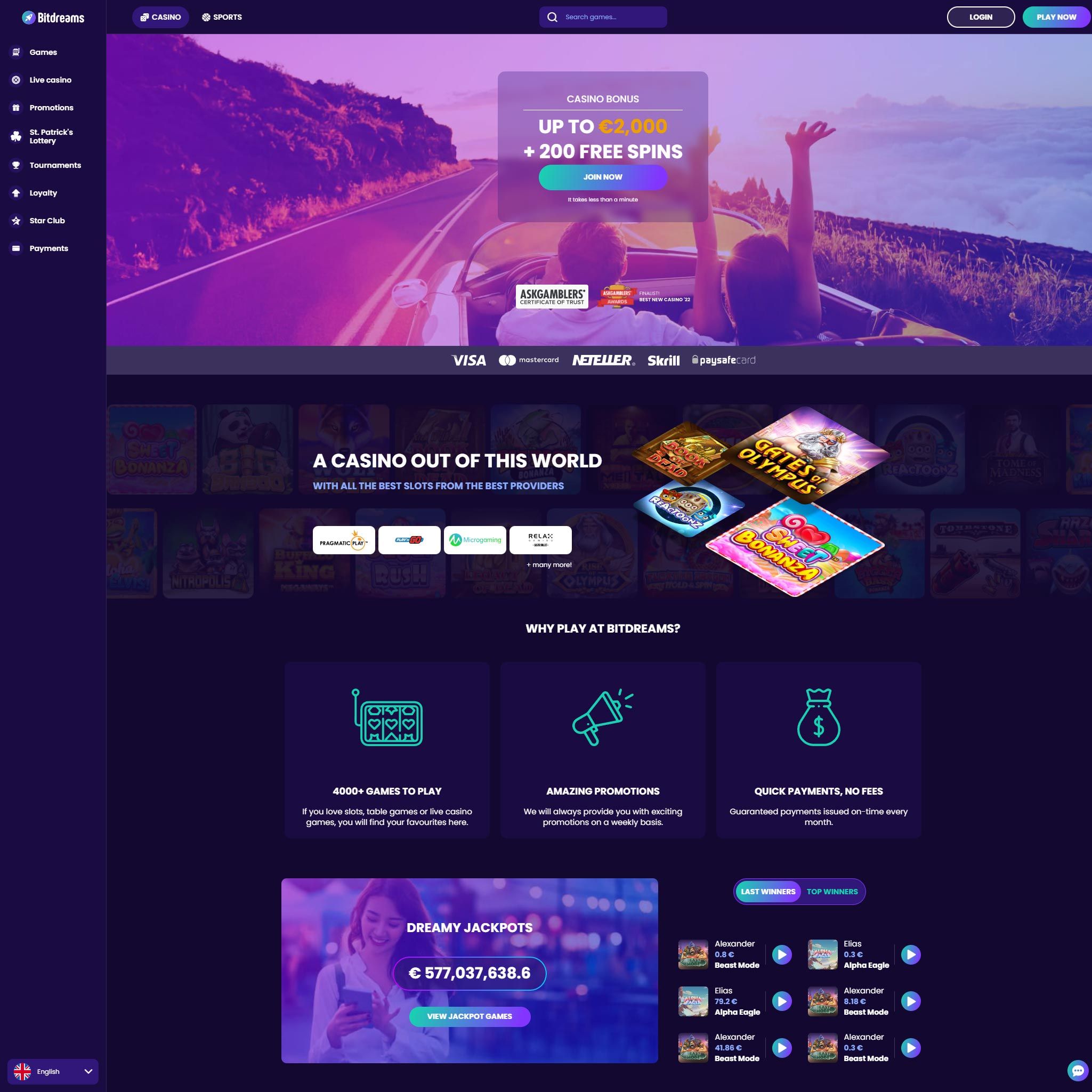 Bitdreams Casino review by Mr. Gamble