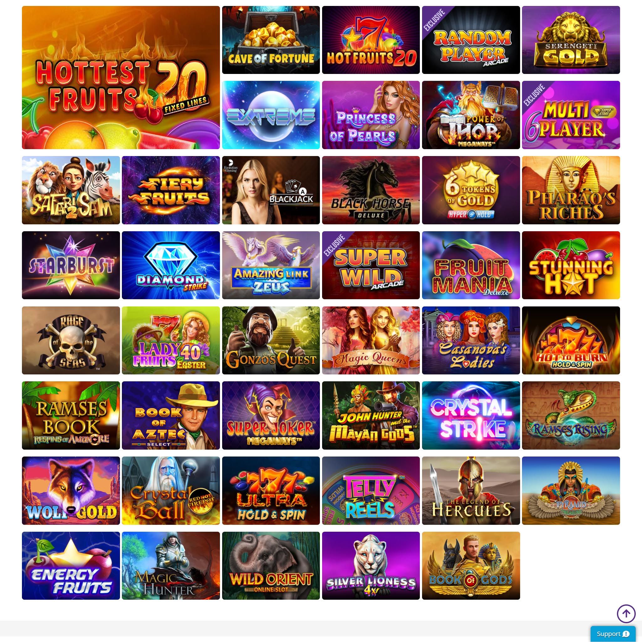 Omni Slots Casino full games catalogue