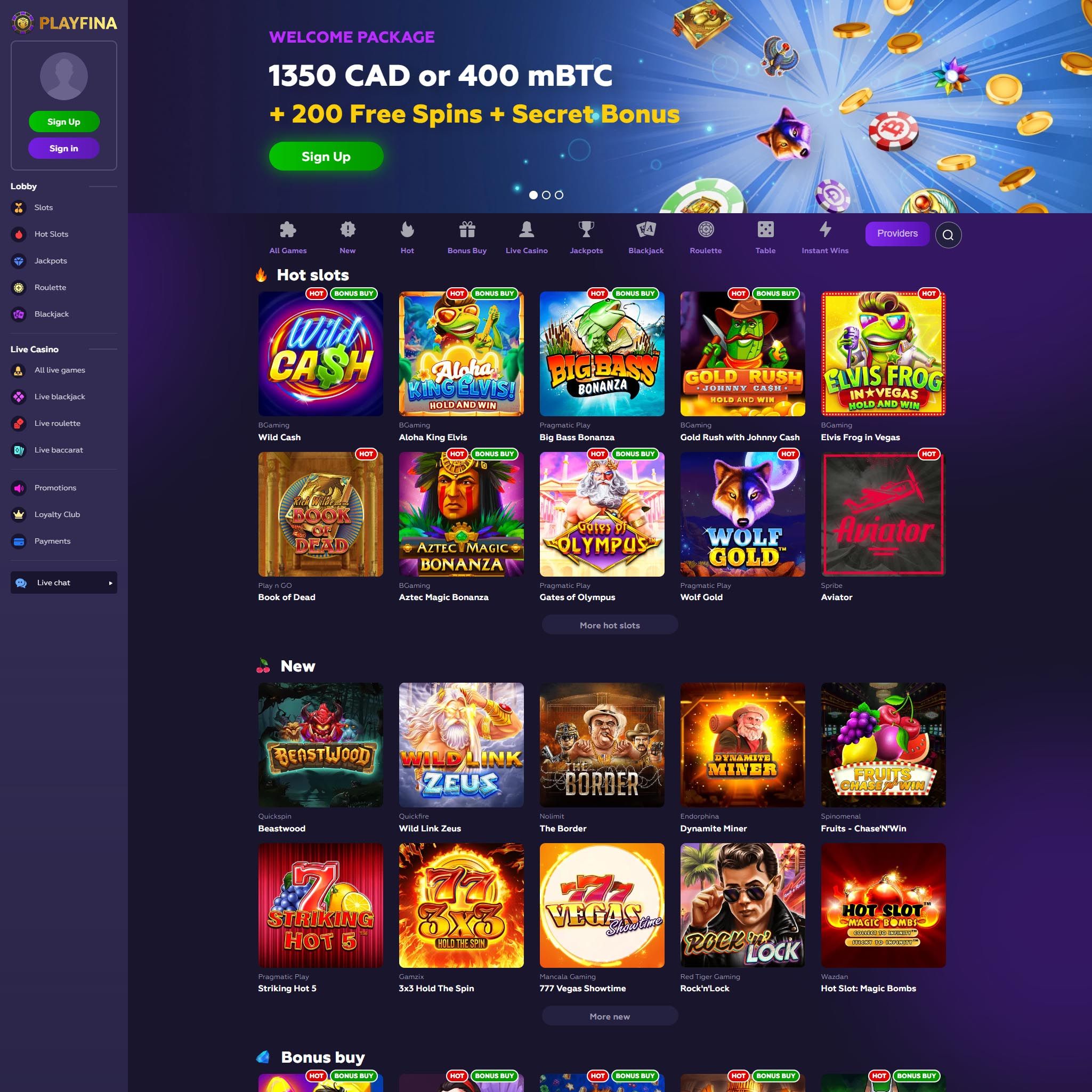 Playfina Casino CA review by Mr. Gamble