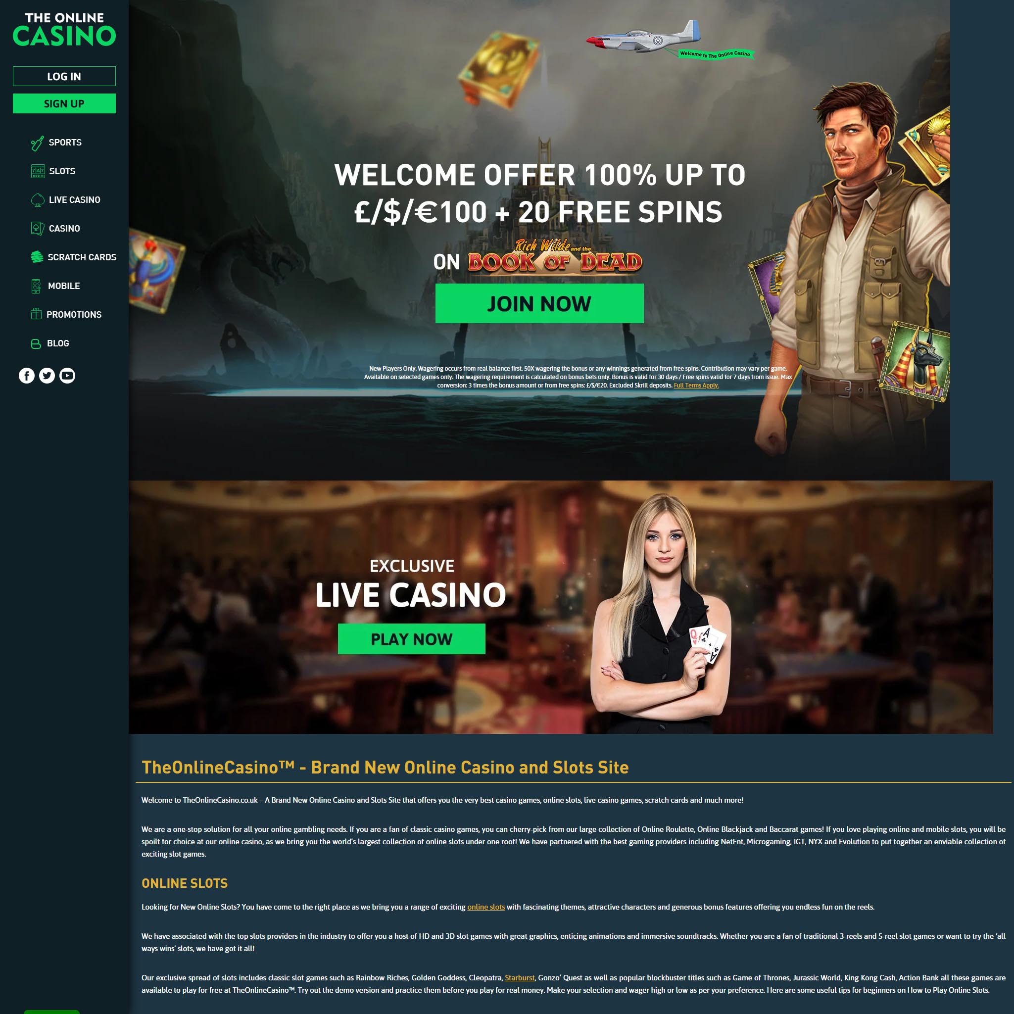 The Online Casino bonukset, kierrätysvaatimukset ja kaikki muut tiedot löytyvät arvostelusta