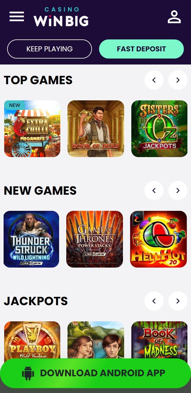 Casino WINBIG review lists all the bonuses available for you today