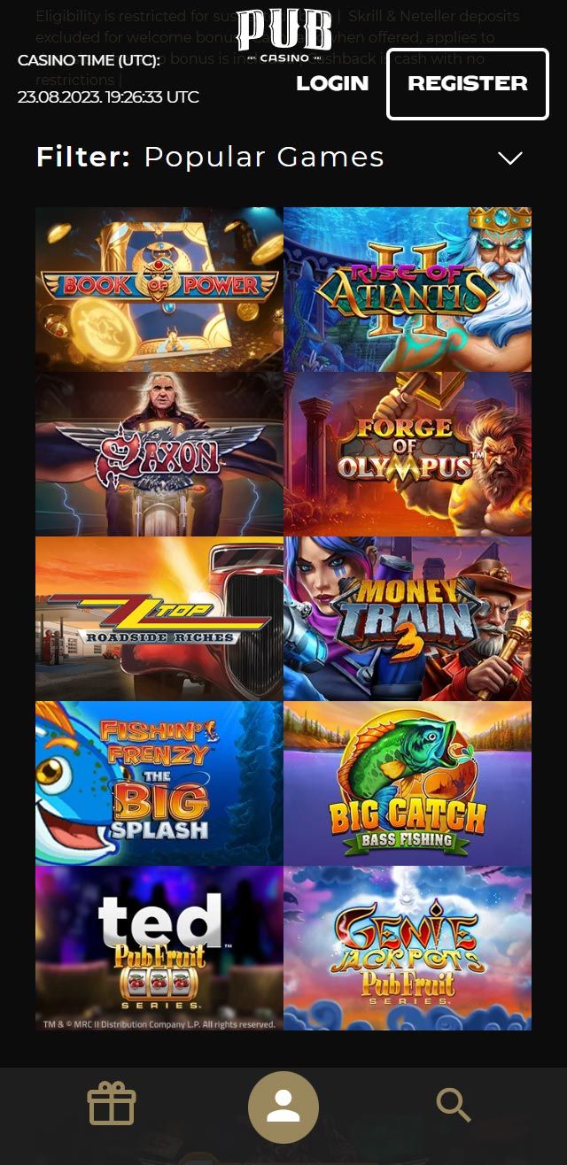 PUB Casino review lists all the bonuses available for you today