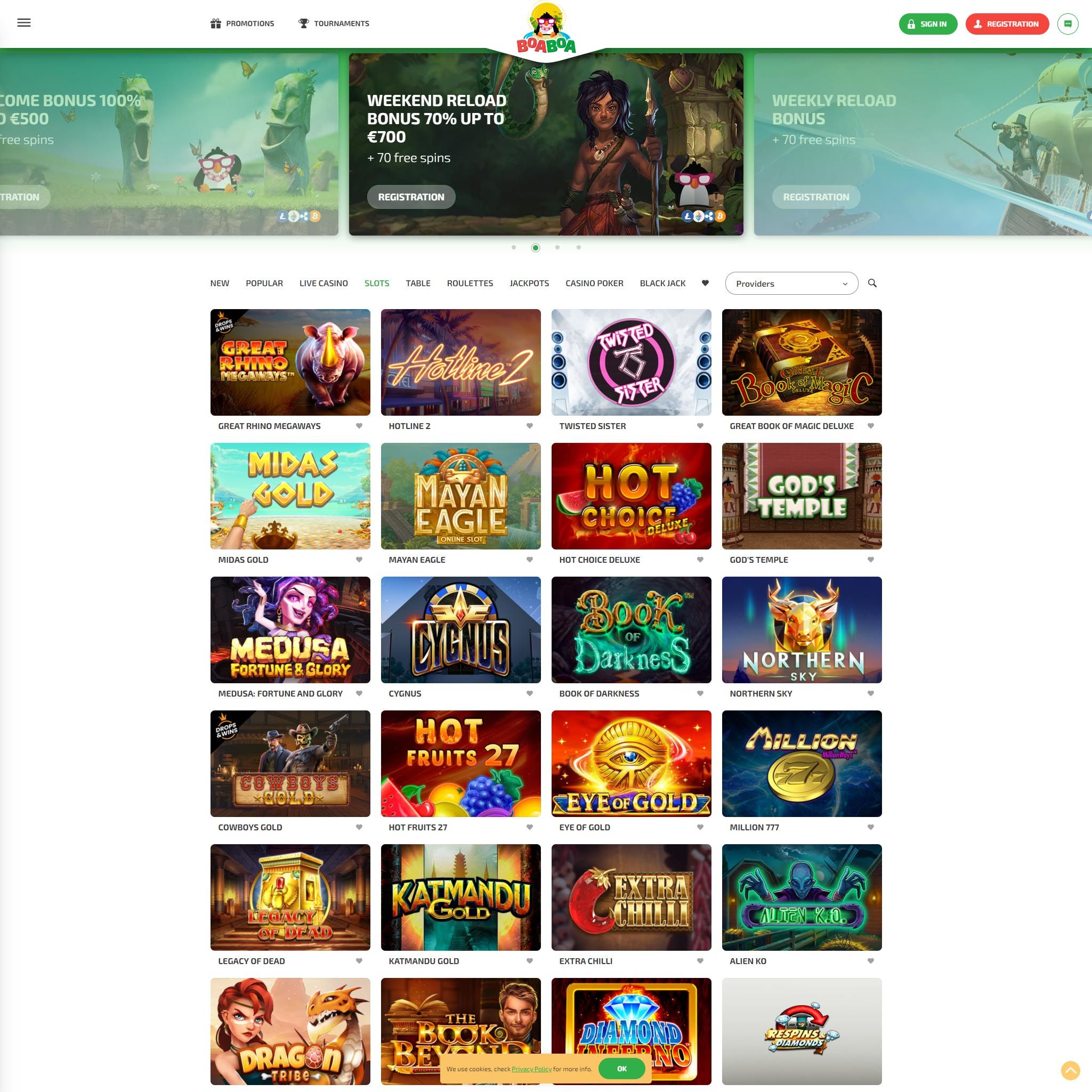BoaBoa Casino full games catalogue