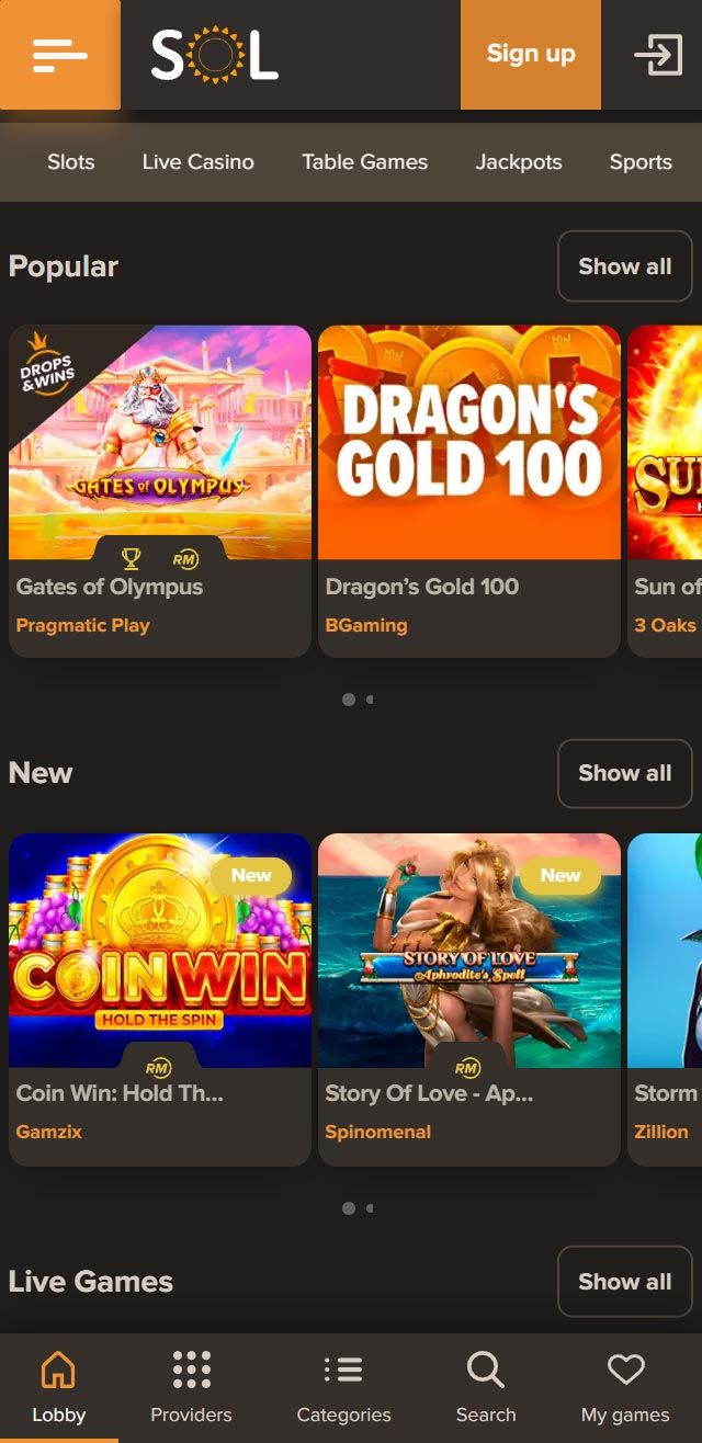 Sol Casino review lists all the bonuses available for you today