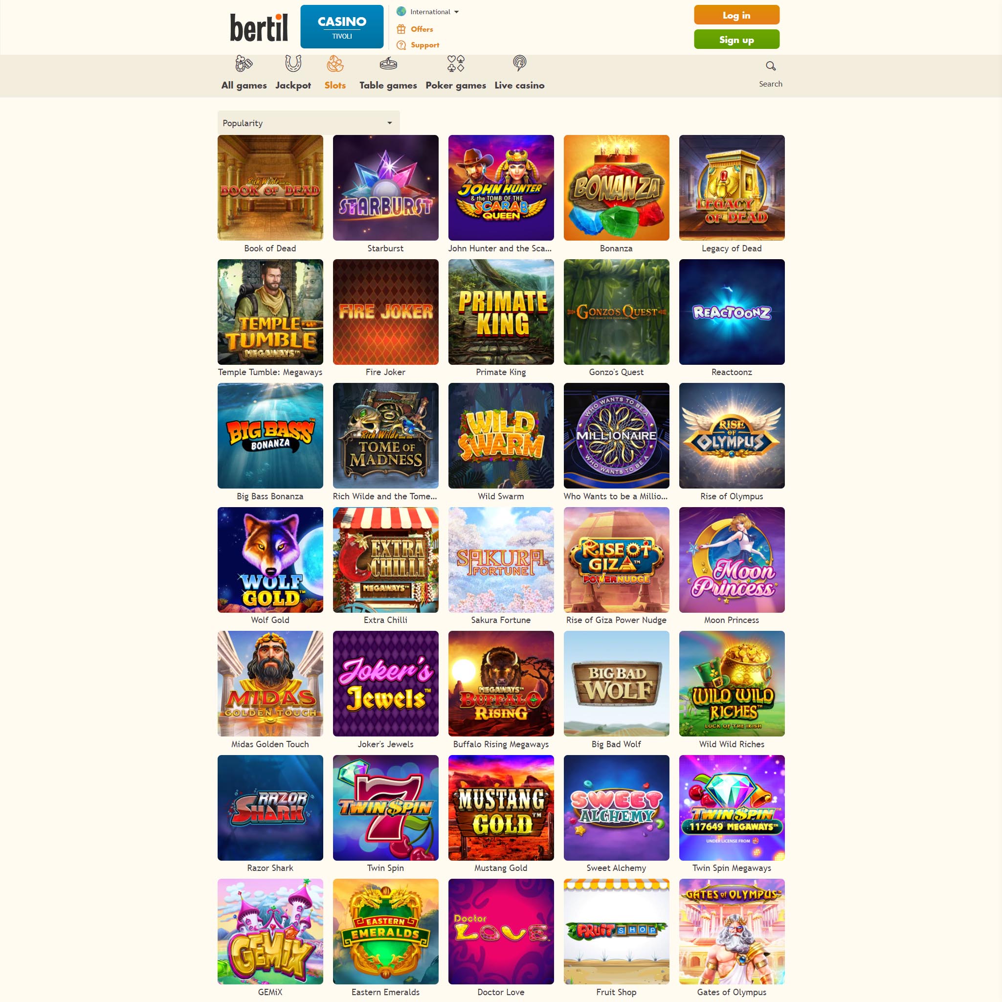 Find Bertil game catalog