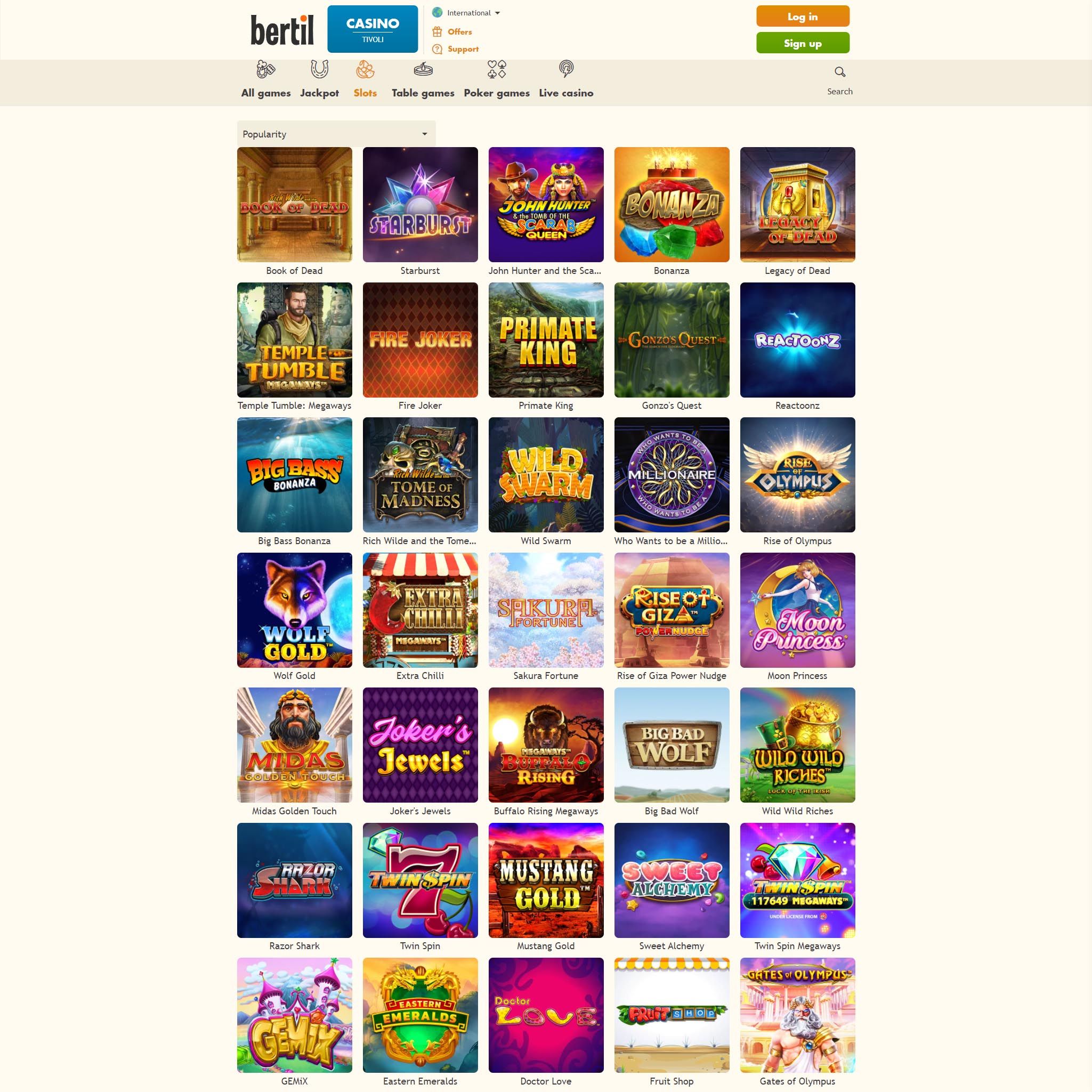 Bertil full games catalogue
