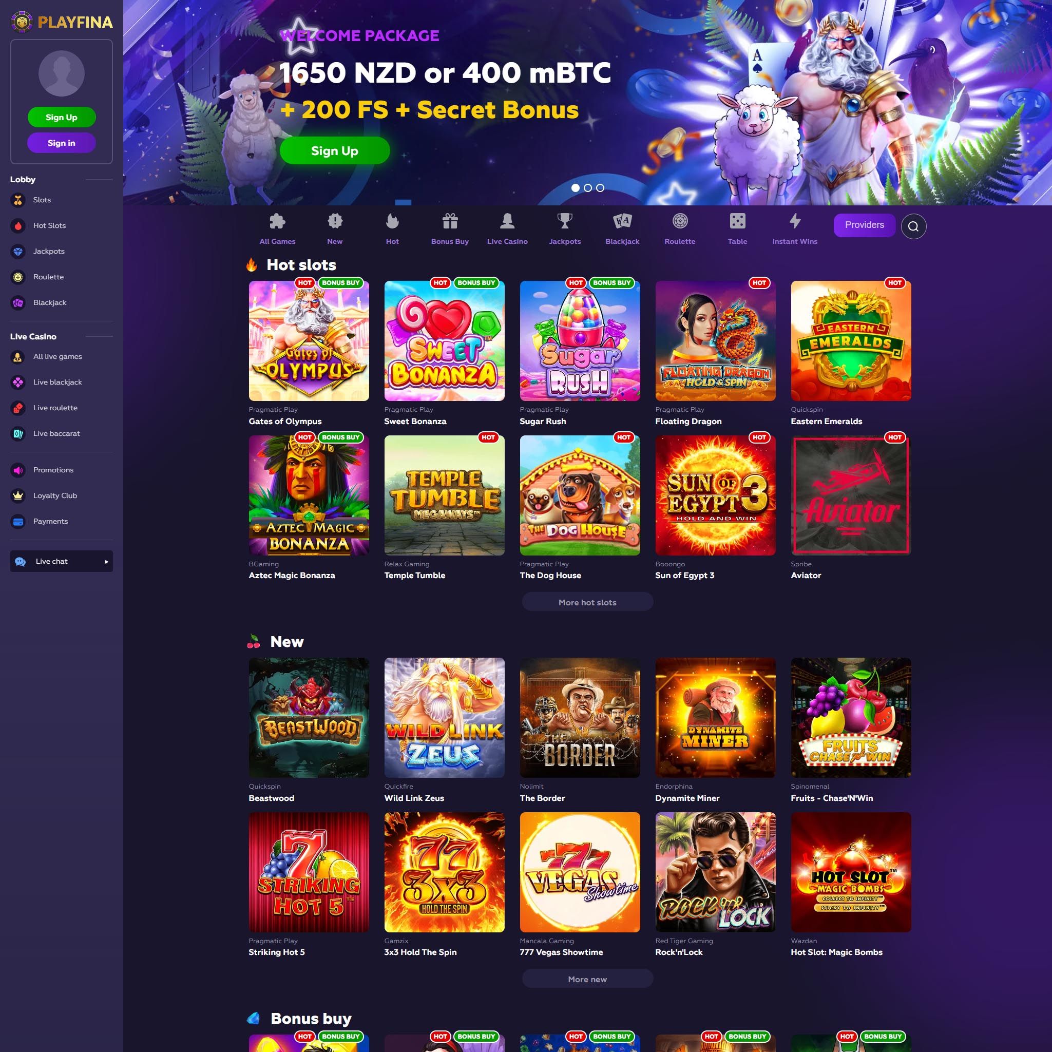 Playfina Casino NZ review by Mr. Gamble